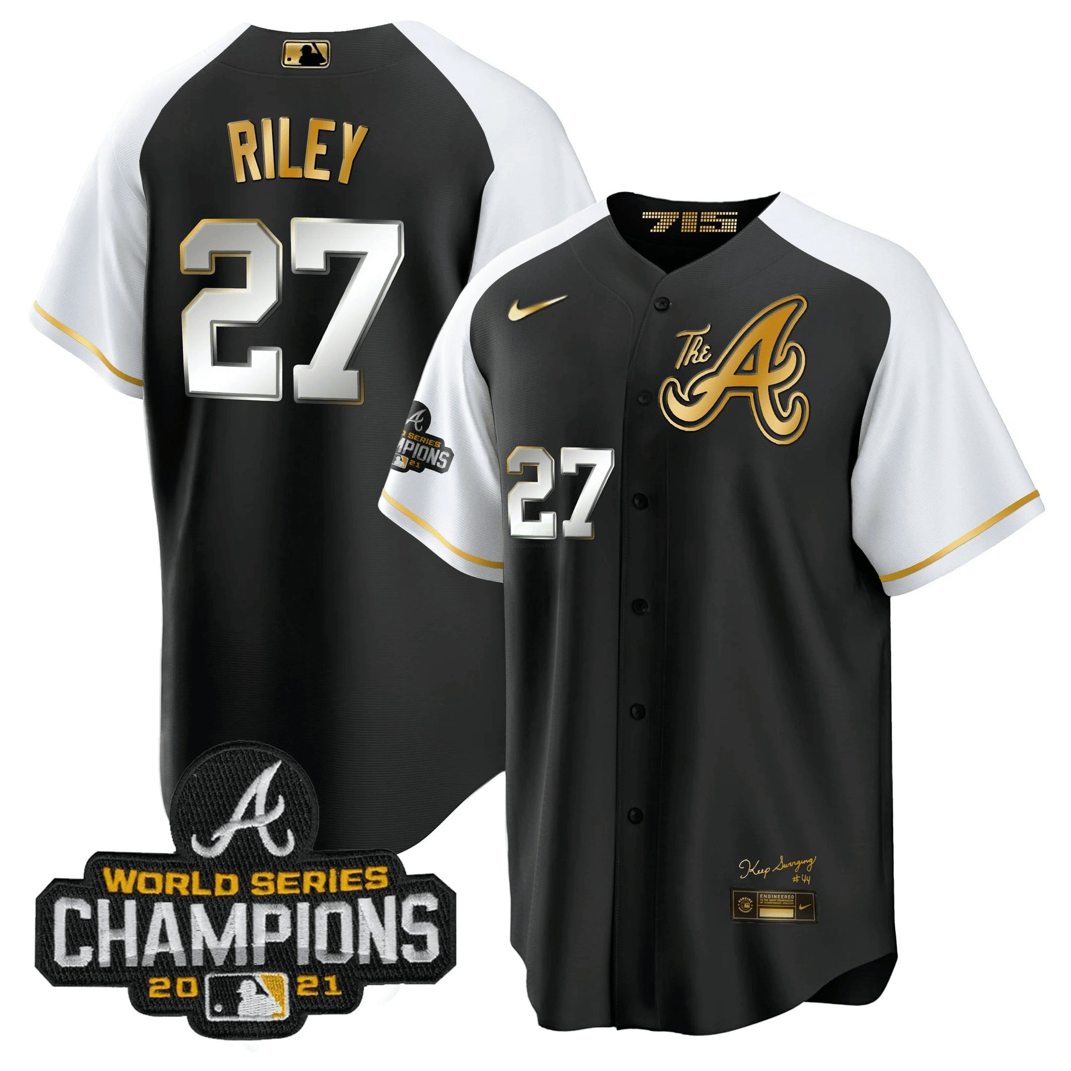 Camisa MLB Men’s Atlanta Champions Alternativa Dourada Cool Base Jersey