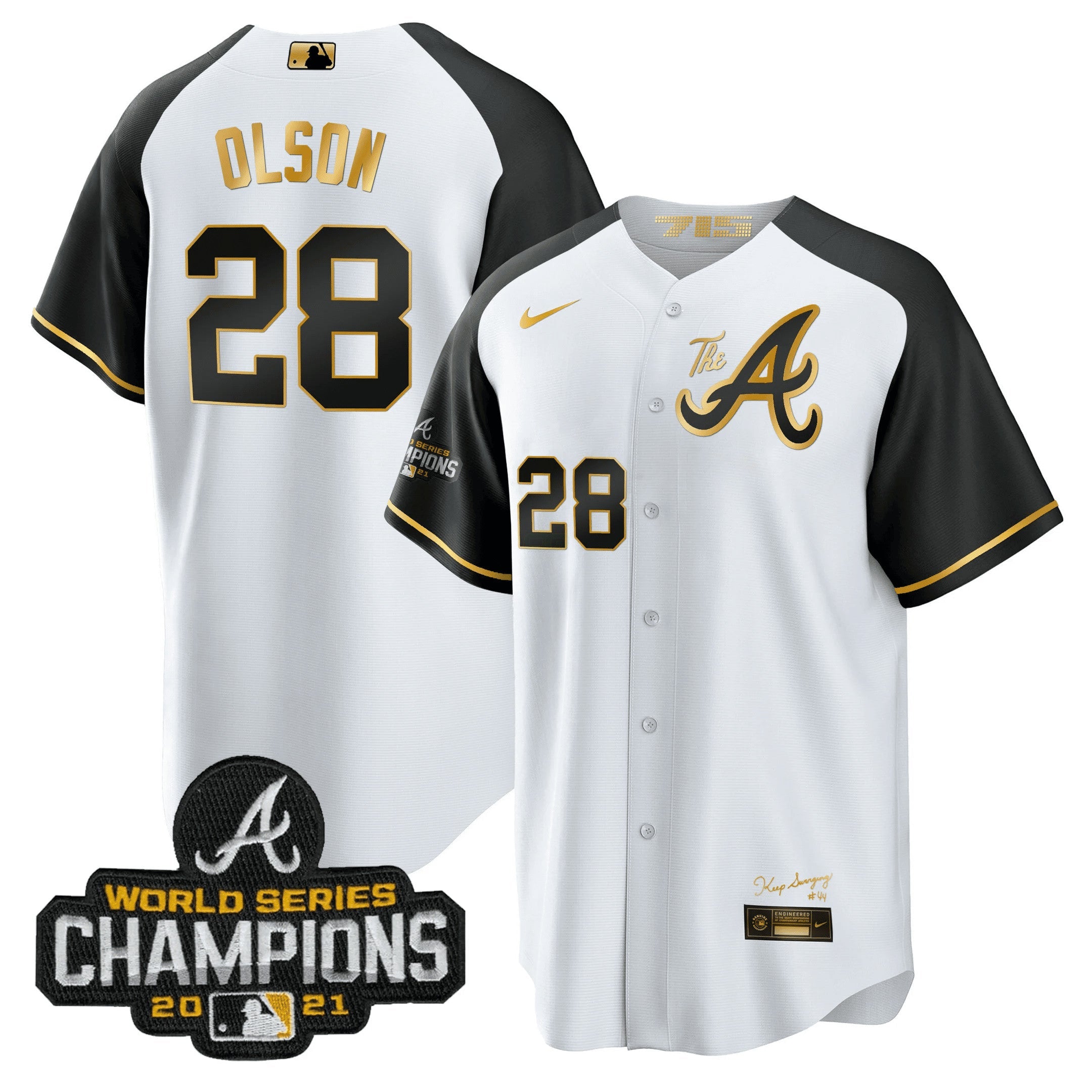 Camisa MLB Men’s Atlanta Champions Alternativa Dourada Cool Base Jersey