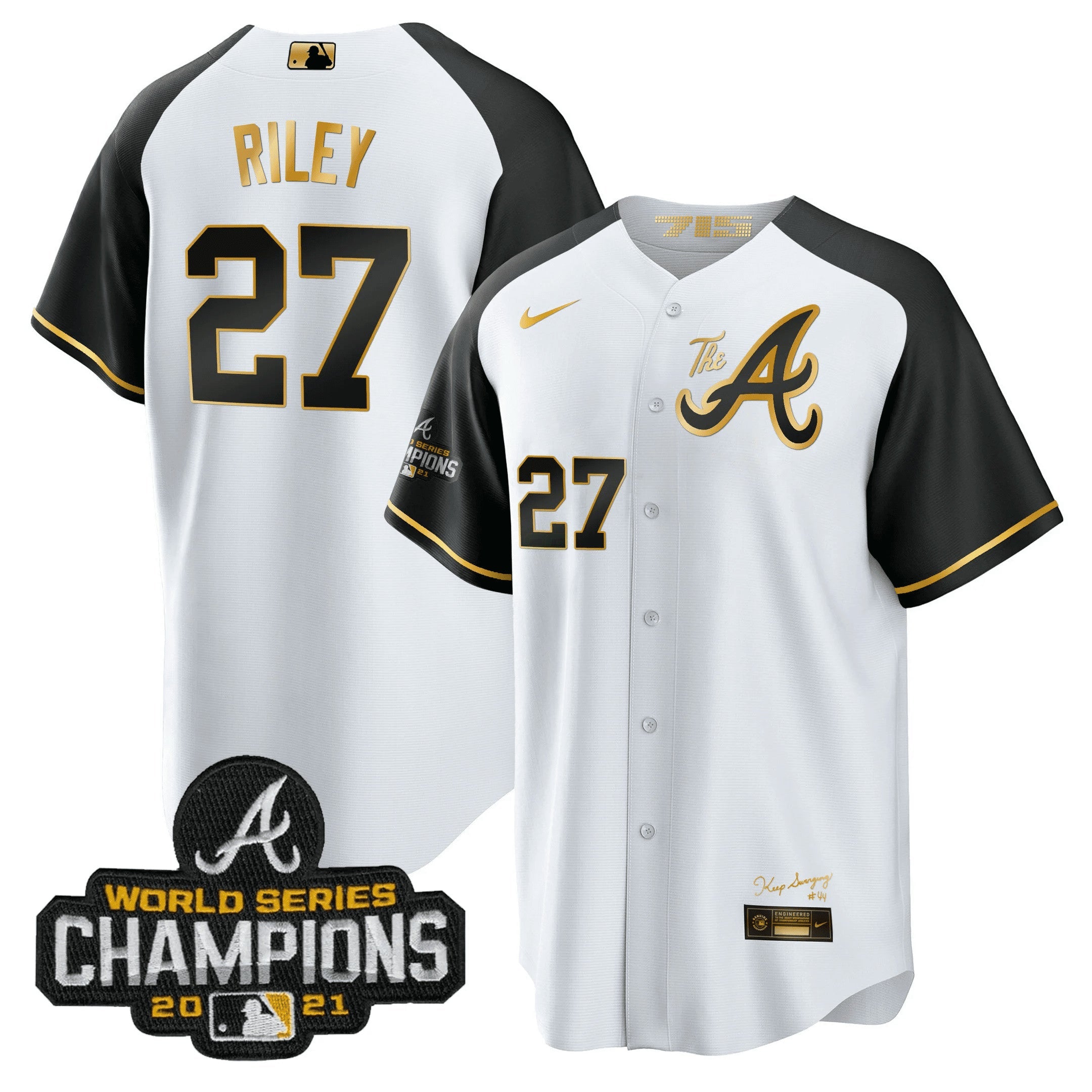 Camisa MLB Men’s Atlanta Champions Alternativa Dourada Cool Base Jersey