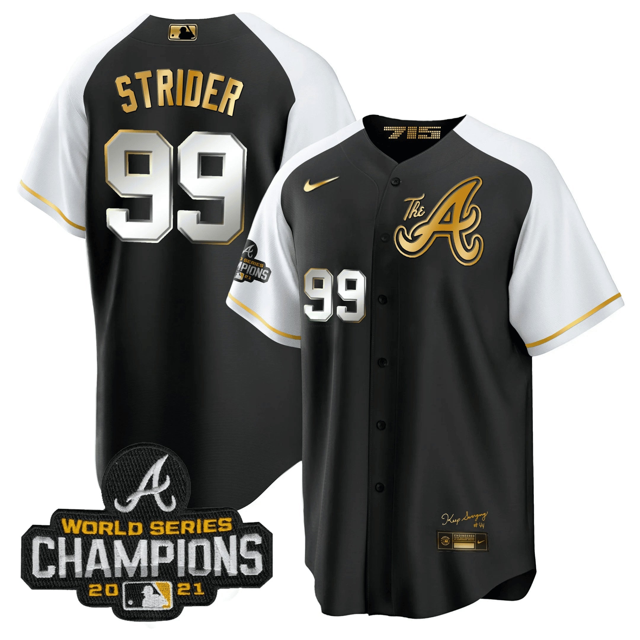 Camisa MLB Men’s Atlanta Champions Alternativa Dourada Cool Base Jersey
