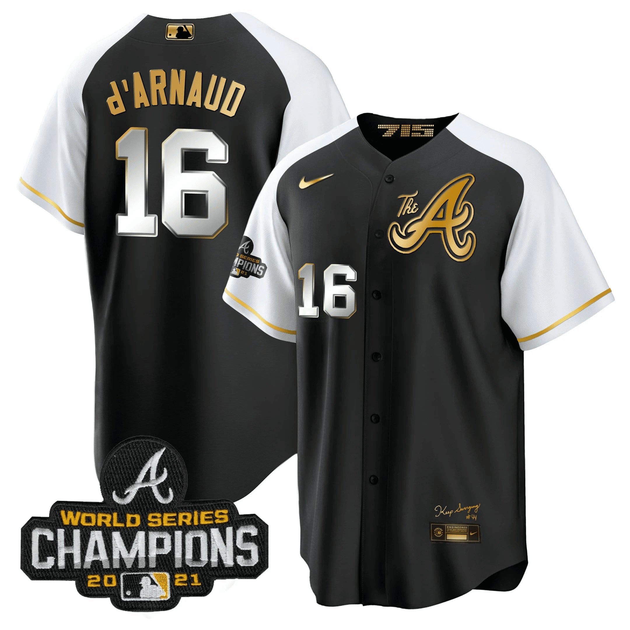 Camisa MLB Men’s Atlanta Champions Alternativa Dourada Cool Base Jersey