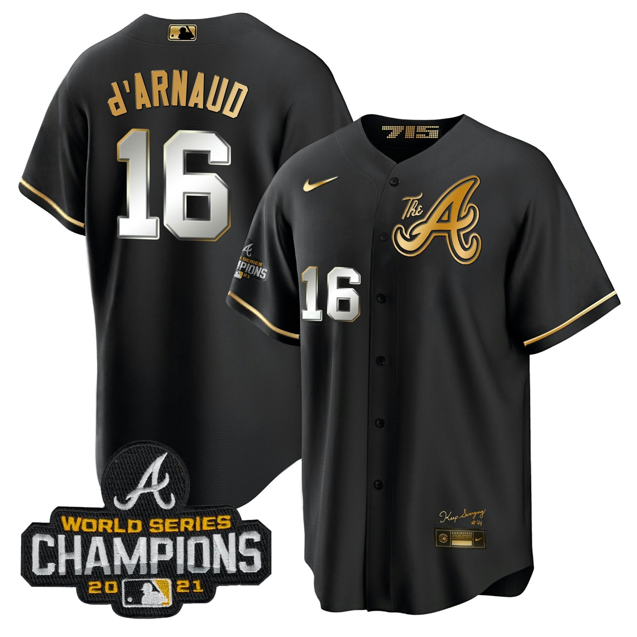 Camisa MLB Men’s Atlanta Champions City Connect Dourada Cool Base Jersey