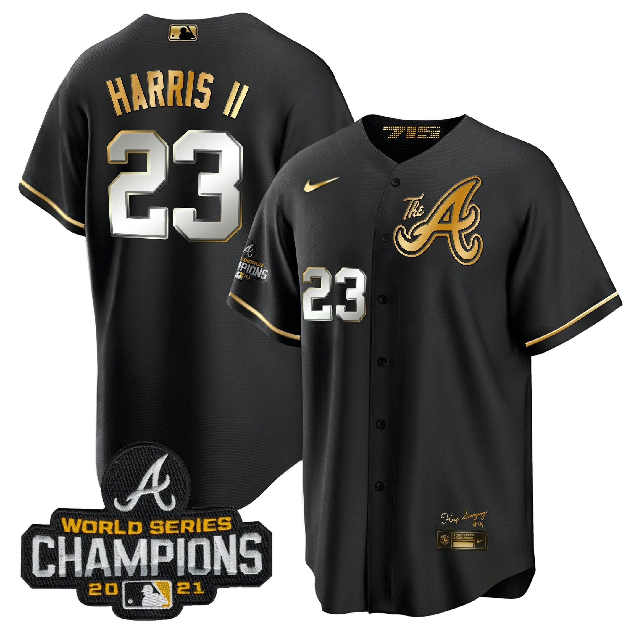 Camisa MLB Men’s Atlanta Champions City Connect Dourada Cool Base Jersey