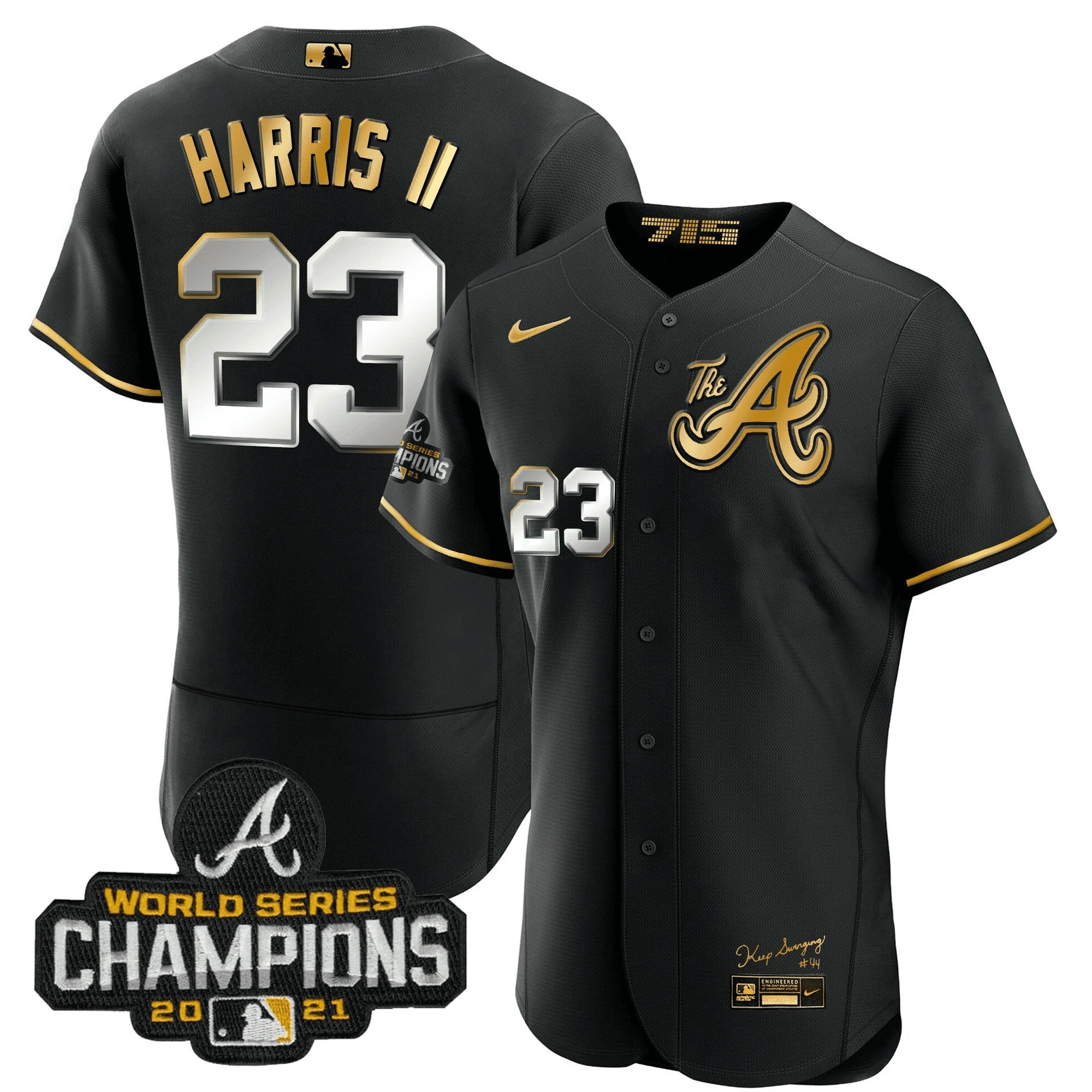 Camisa MLB Men’s Atlanta Champions City Connect Dourada Flex Base Jersey