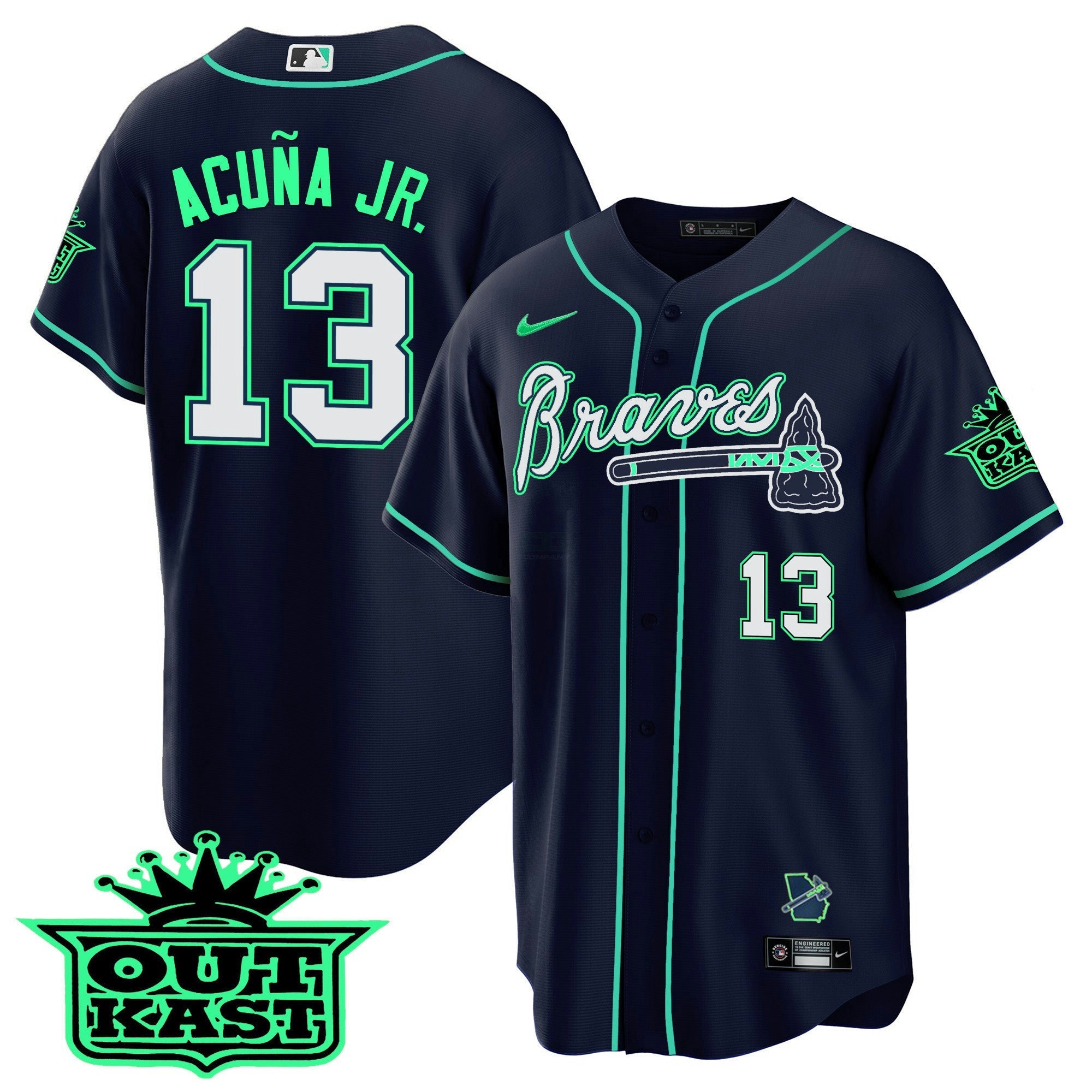 Camisa MLB Men’s Atlanta Outkast Cool Base Jersey – Galaxy Version – Stitched