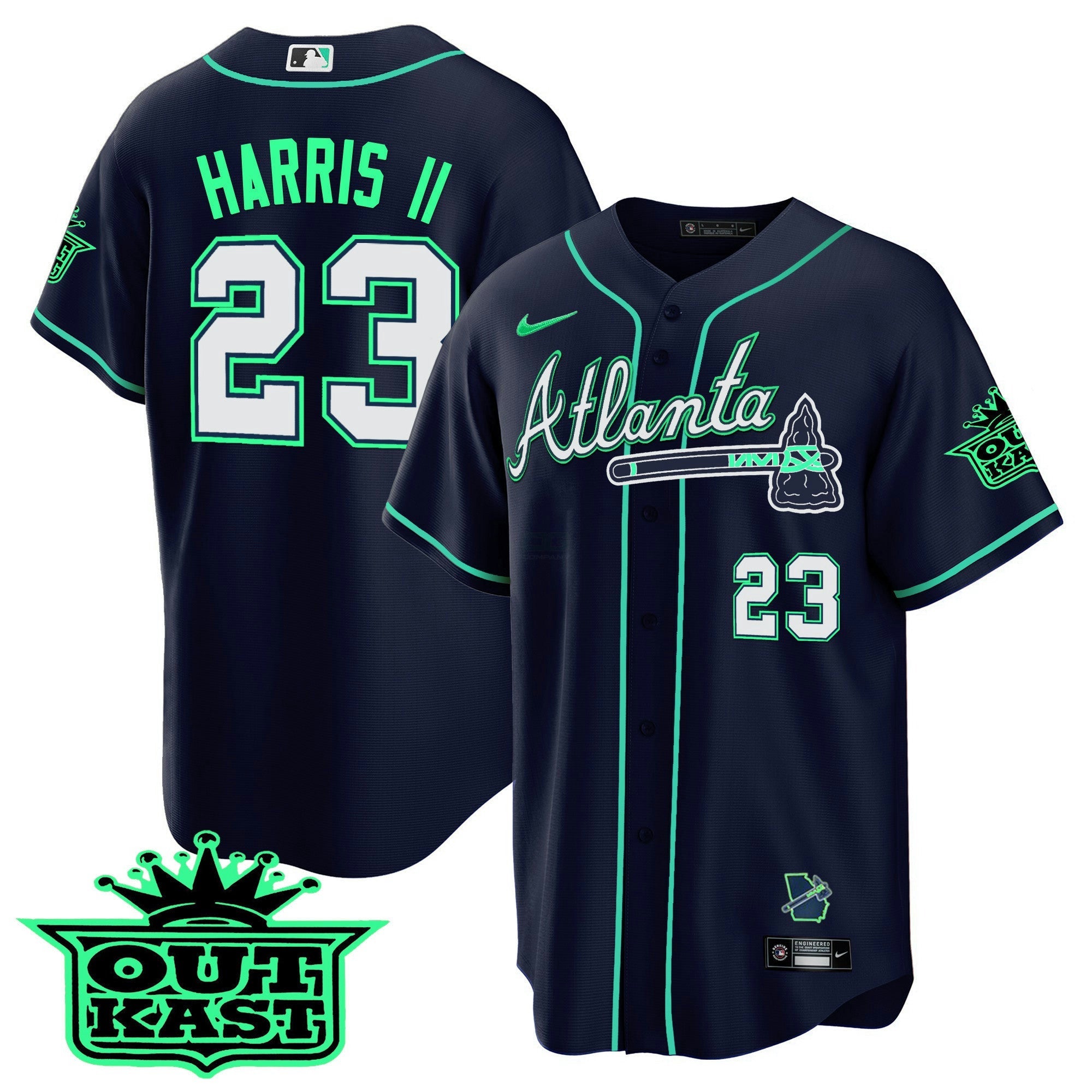 Camisa MLB Men’s Atlanta Outkast Cool Base Jersey V3 – Galaxy Version – Stitched