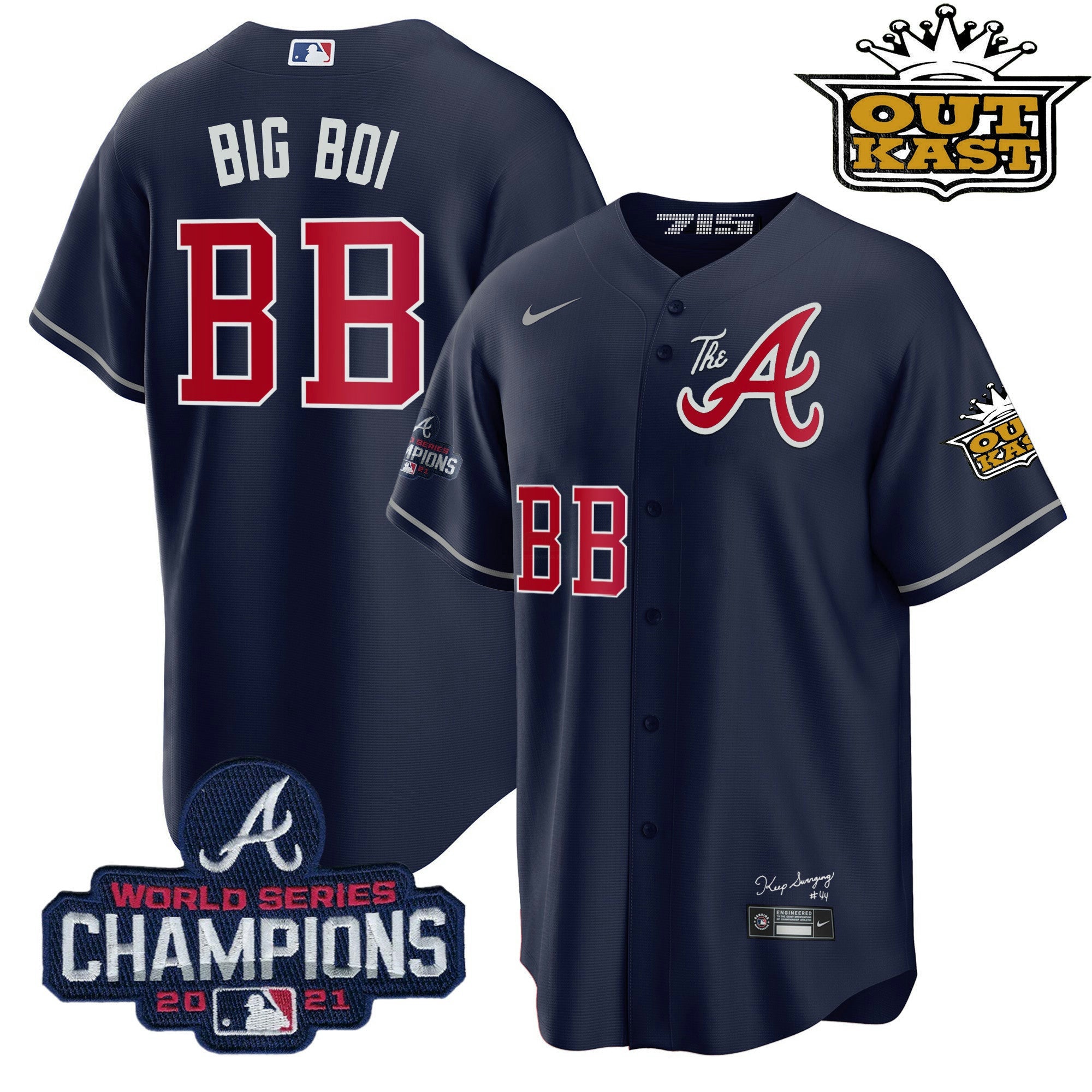 Camisa MLB Men’s Atlanta Outkast Gold The A Cool Base Jersey