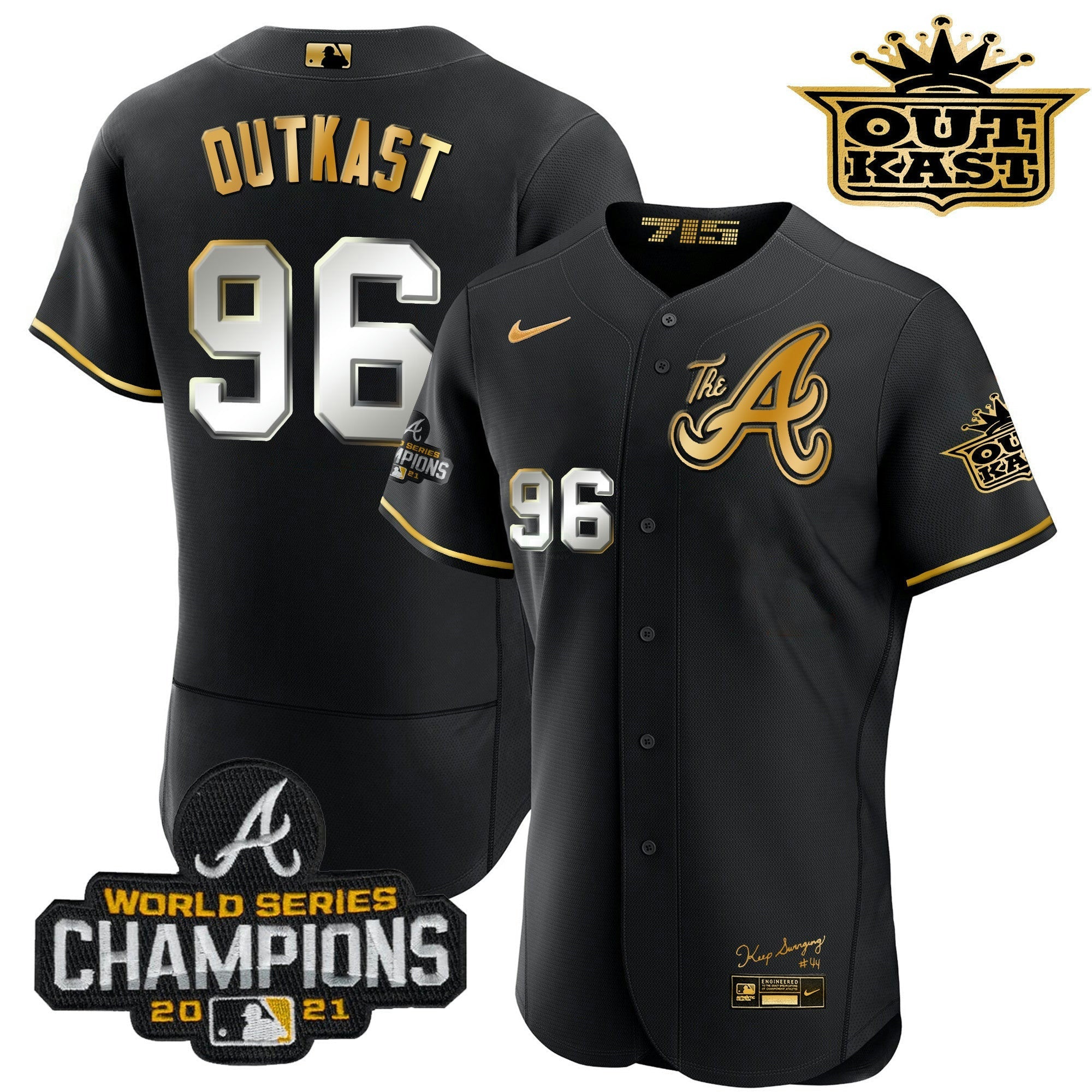 Camisa MLB Men’s Atlanta Outkast Gold The A Flex Base Jersey