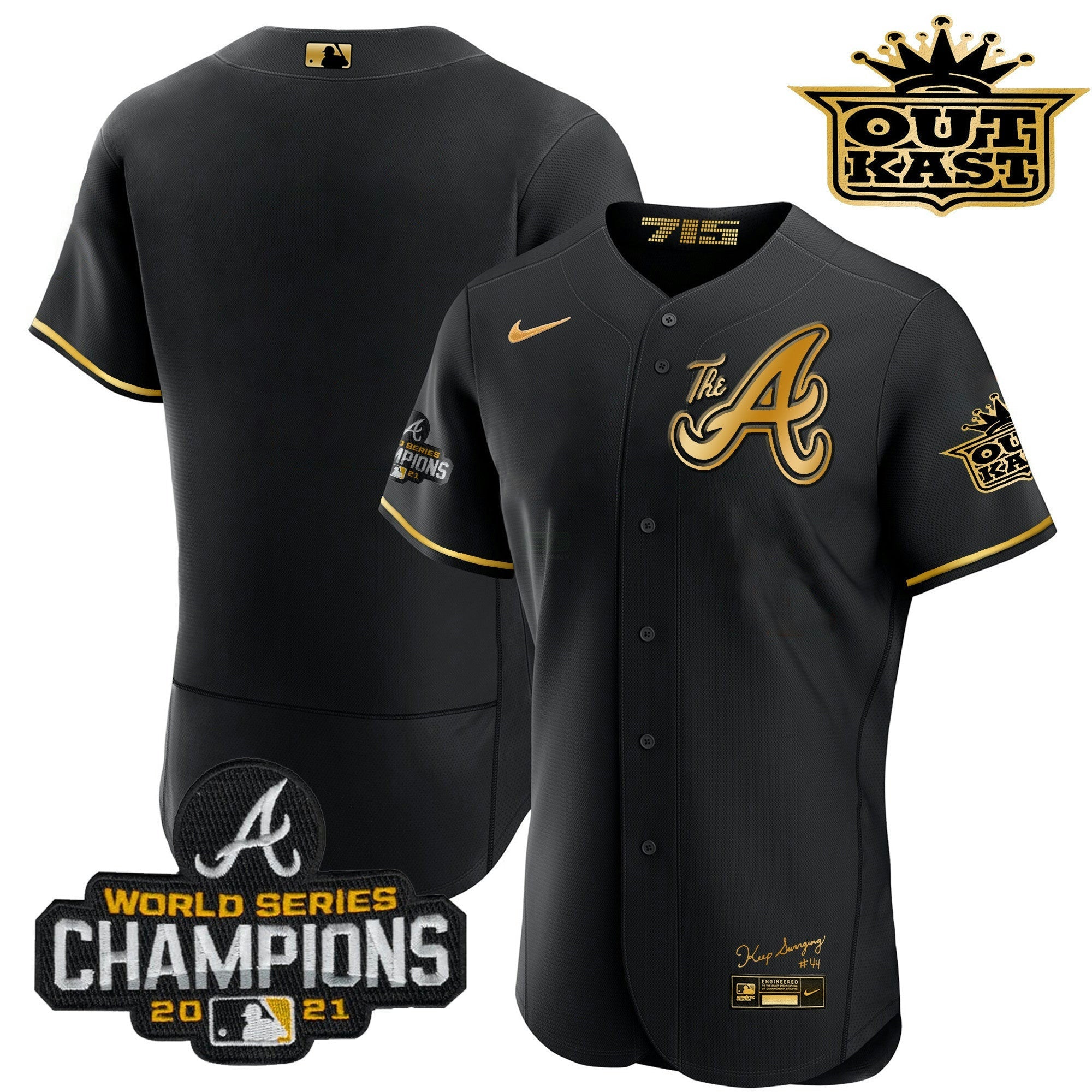 Camisa MLB Men’s Atlanta Outkast Gold The A Flex Base Jersey