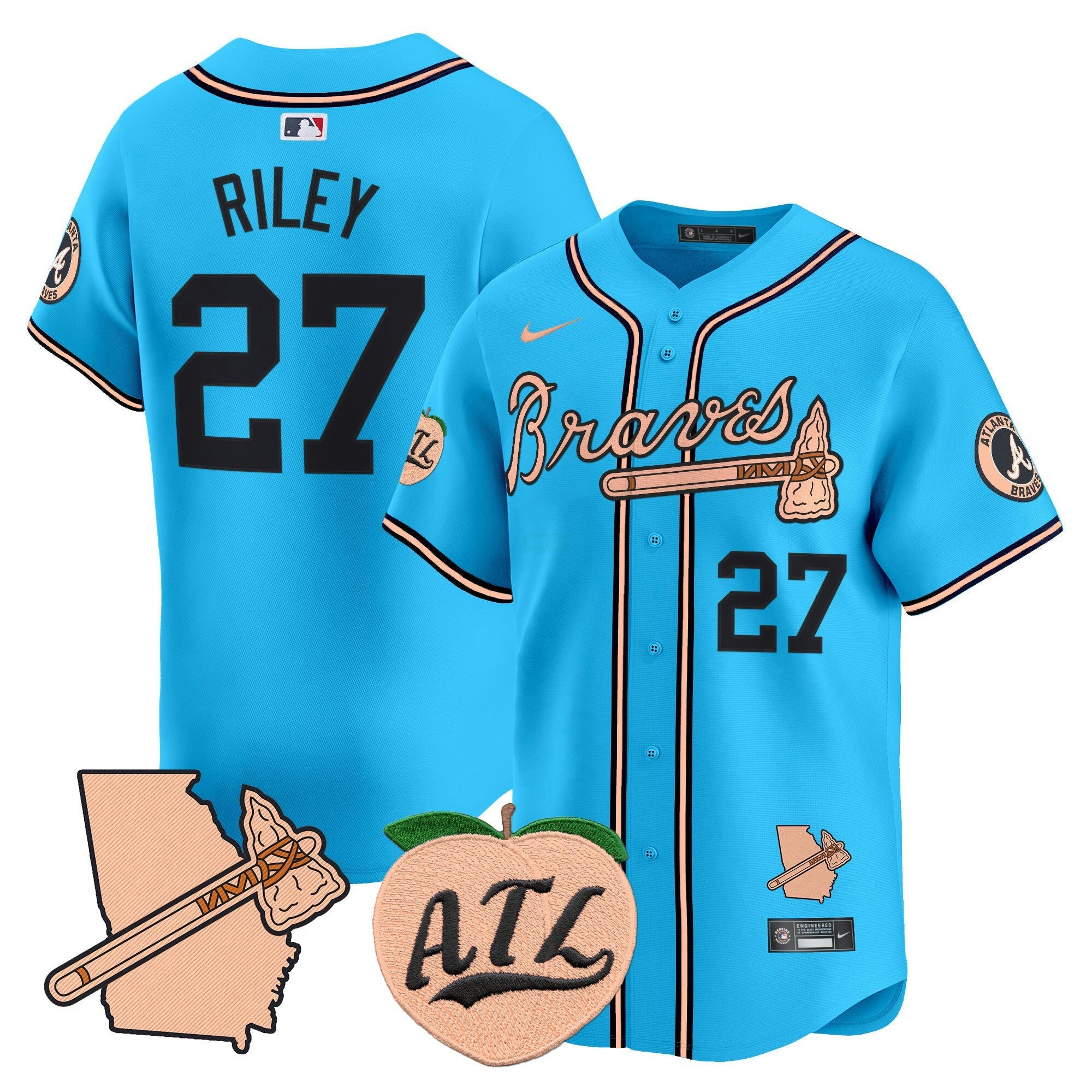 Camisa MLB Men’s Atlanta Peach Vapor Premier Limited Jersey