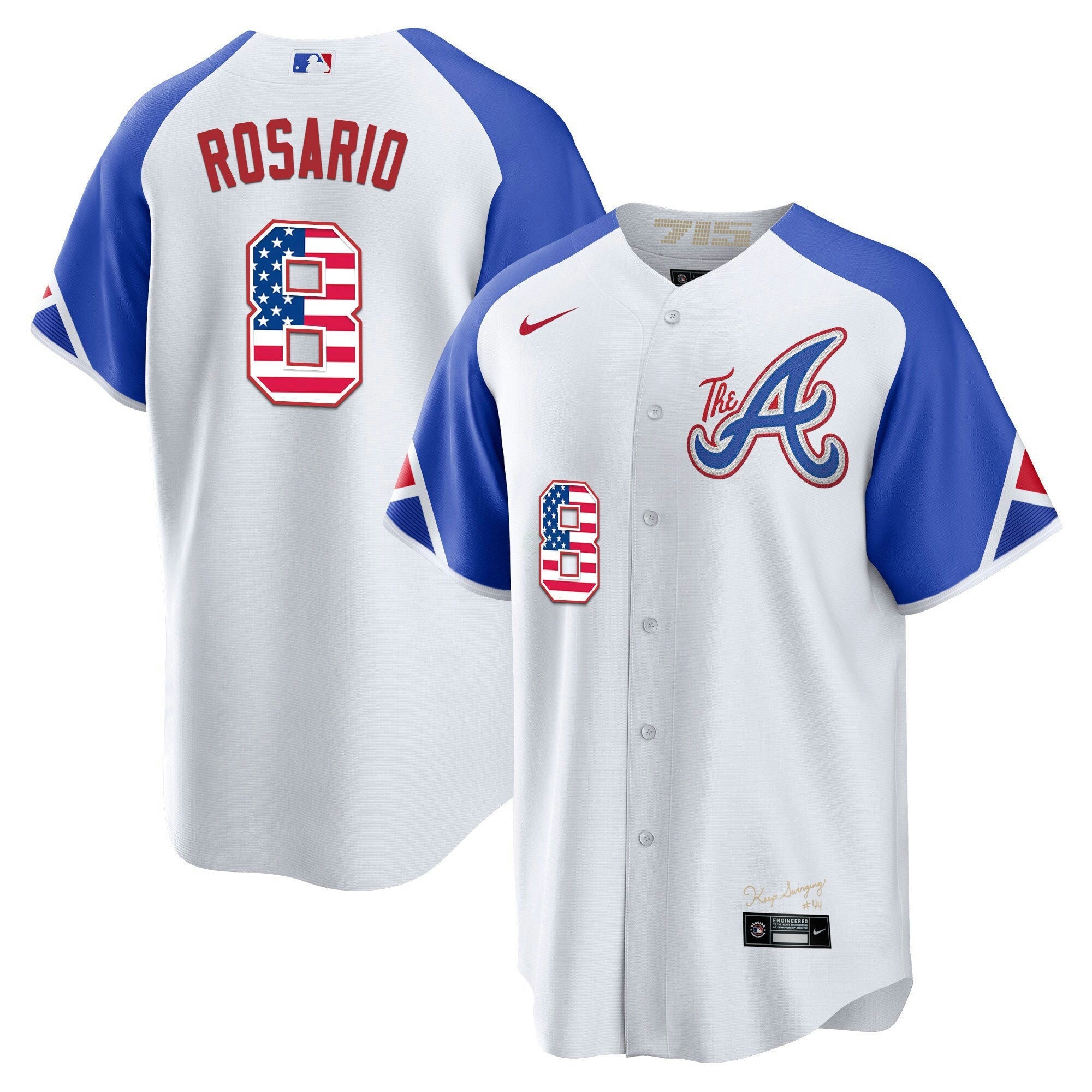 Camisa MLB Men’s Atlanta The A Dourada Flag Cool Base Jersey