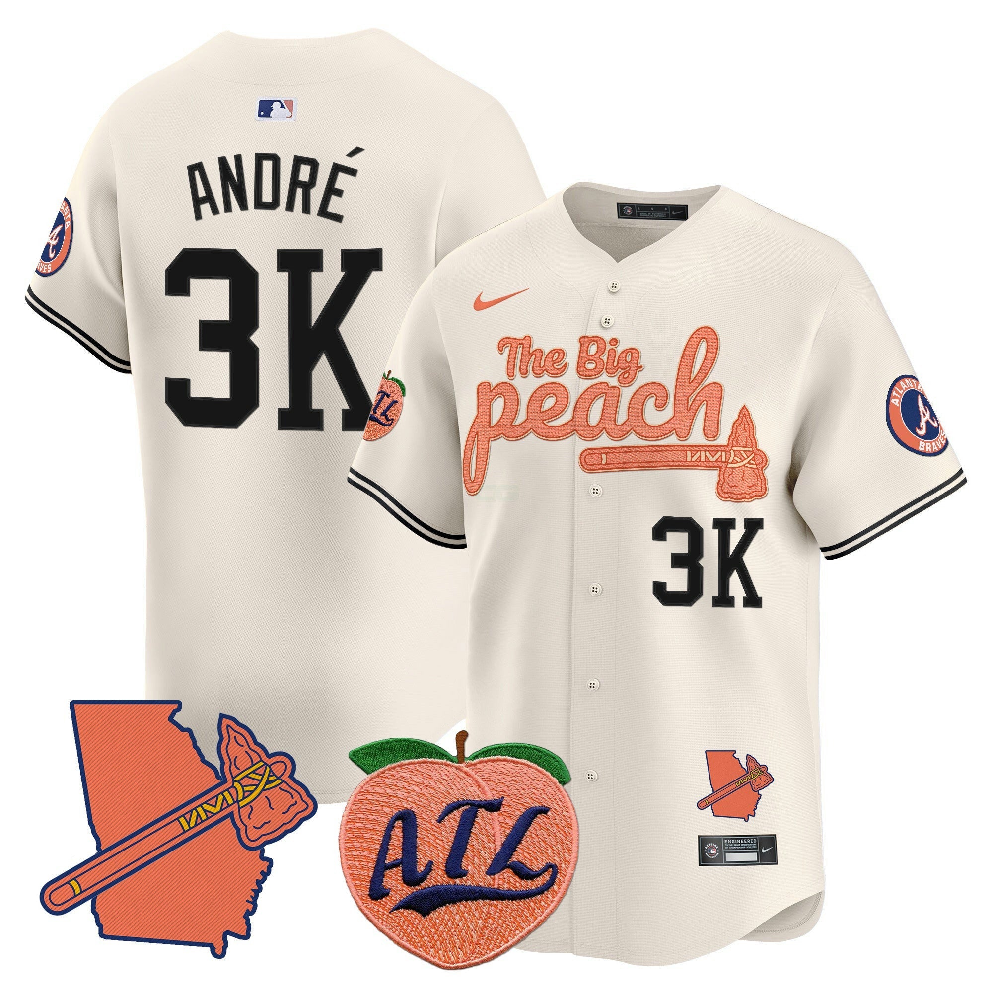 Camisa MLB Men’s Atlanta The Big Peach Vapor Premier Limited Jersey V2