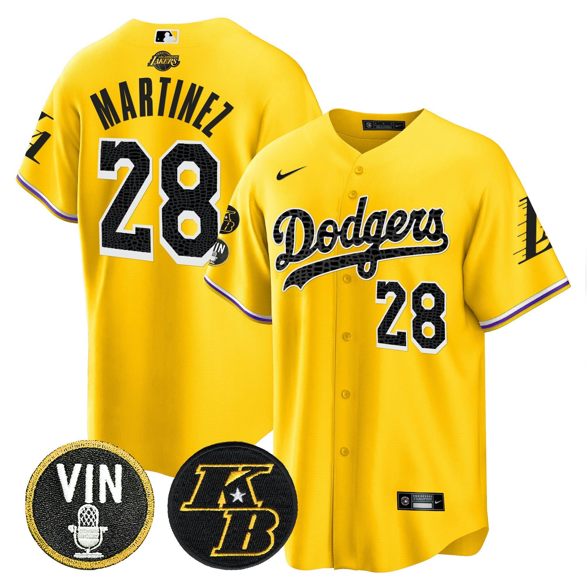 Camisa MLB Men’s Bryant & Vin Patch Cool Base Mamba Jersey