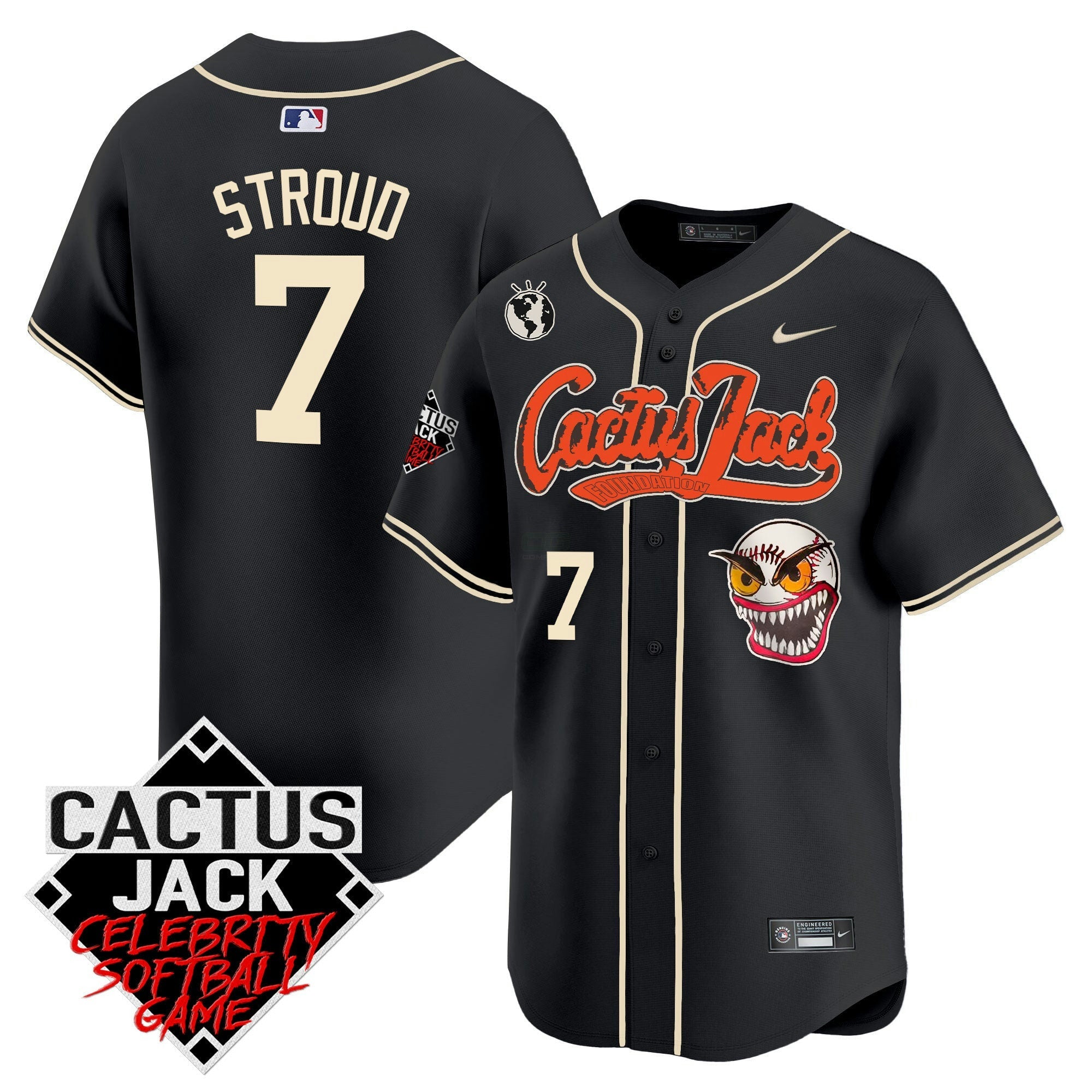 Camisa MLB Men’s Cactus Jack Celebrity Softball Game Patch Vapor Premier Limited Jersey – Stitched