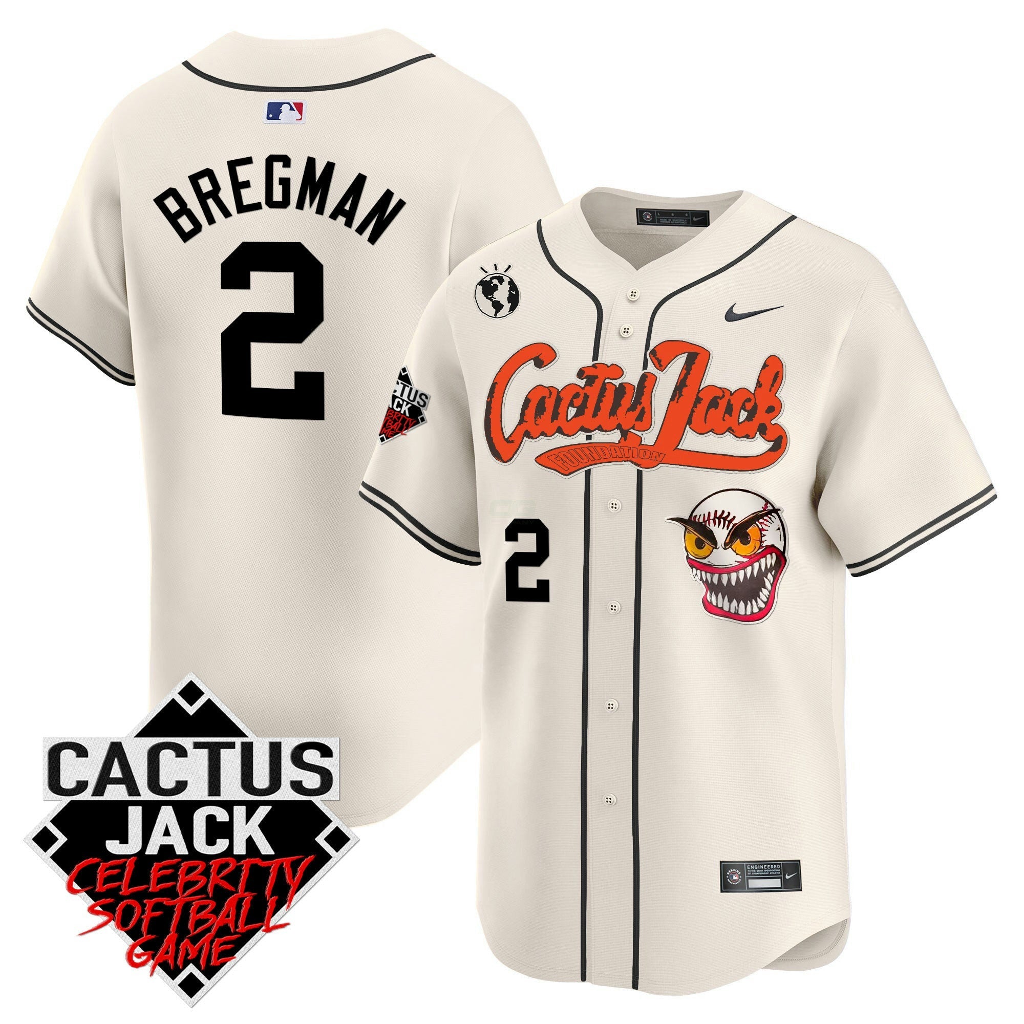 Camisa MLB Men’s Cactus Jack Celebrity Softball Game Patch Vapor Premier Limited Jersey – Stitched