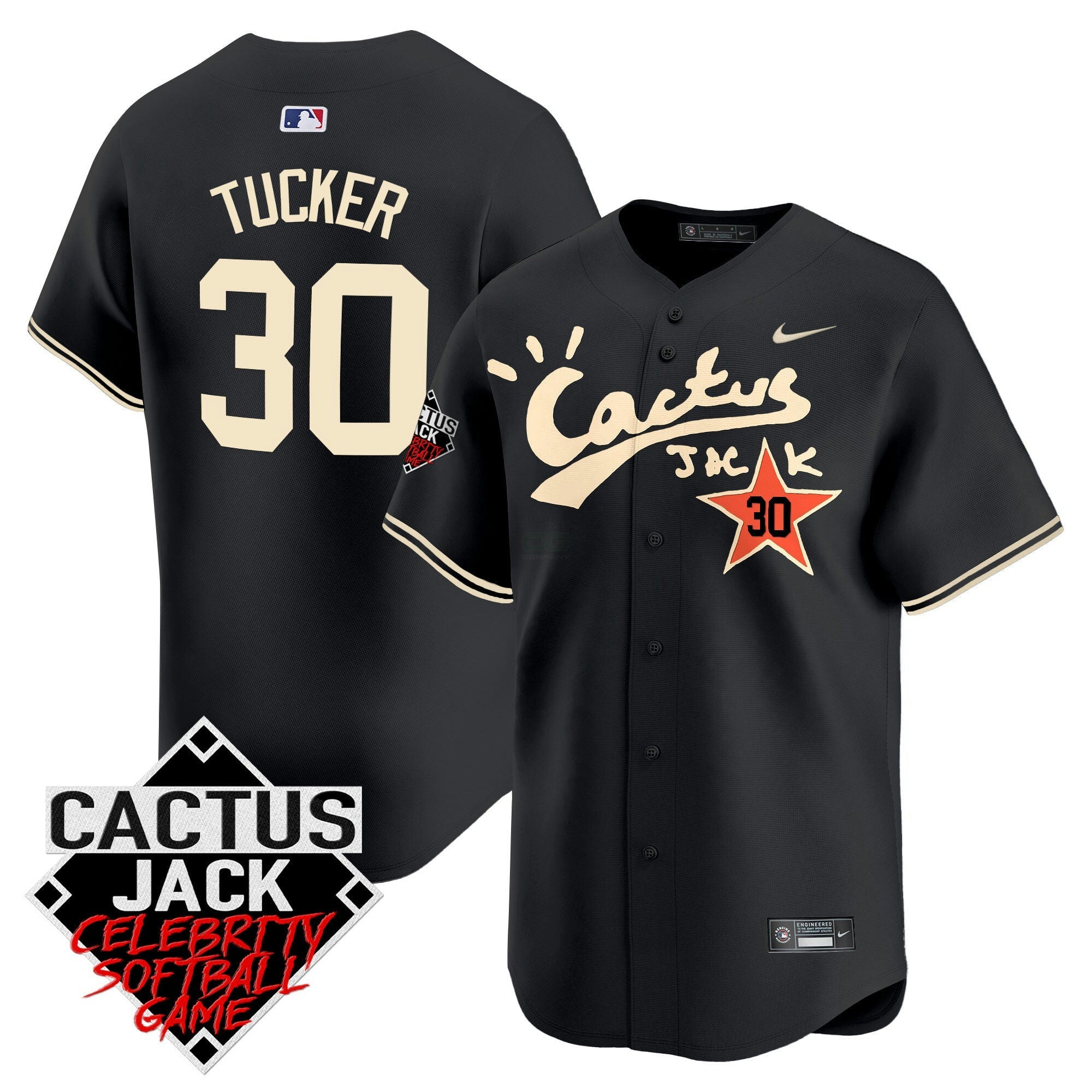 Camisa MLB Men’s Cactus Jack Celebrity Softball Game Patch Vapor Premier Limited Jersey V2 – Stitched