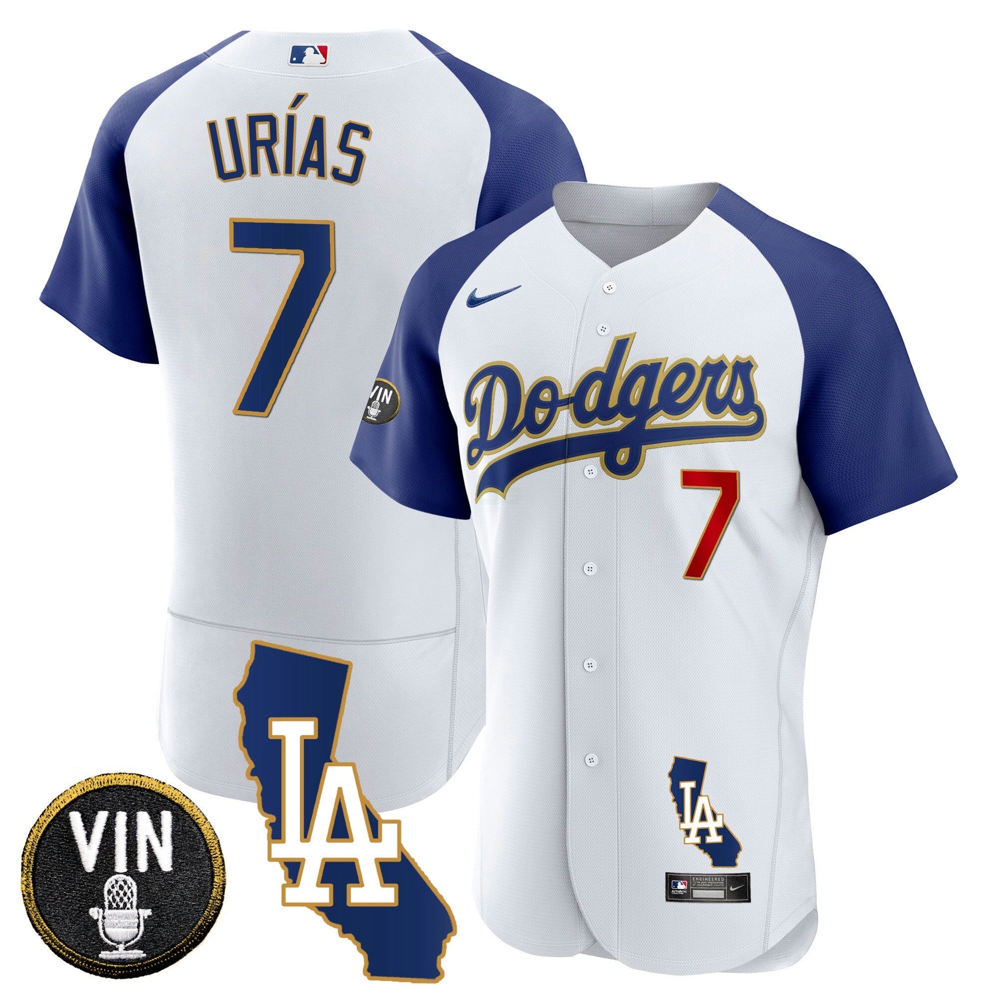 Camisa MLB Men’s California Patch Dourada Trim Flex Base Jersey