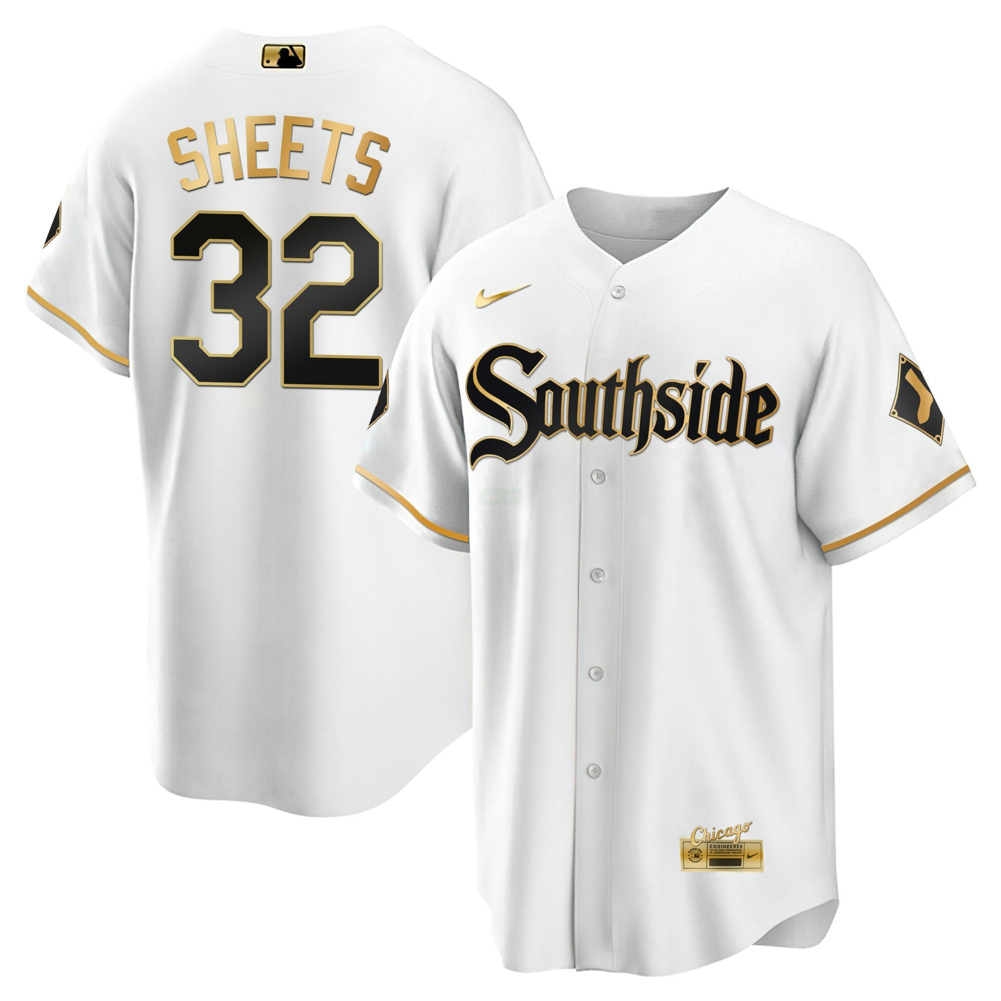 Camisa MLB Men’s Chicago Black Limited & Dourada Jersey