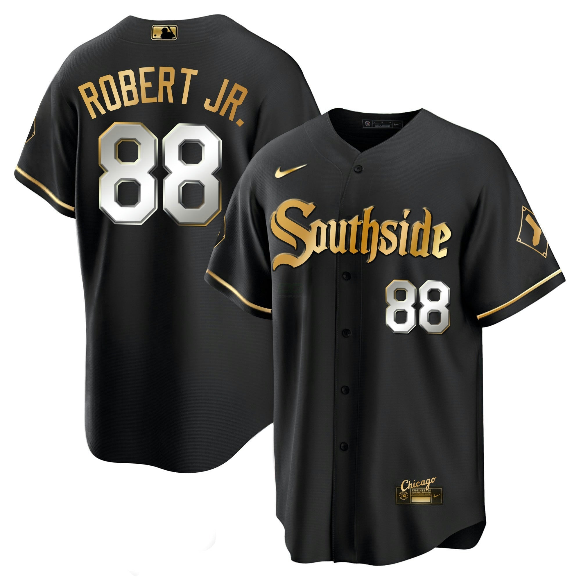 Camisa MLB Men’s Chicago Black Limited & Dourada Jersey