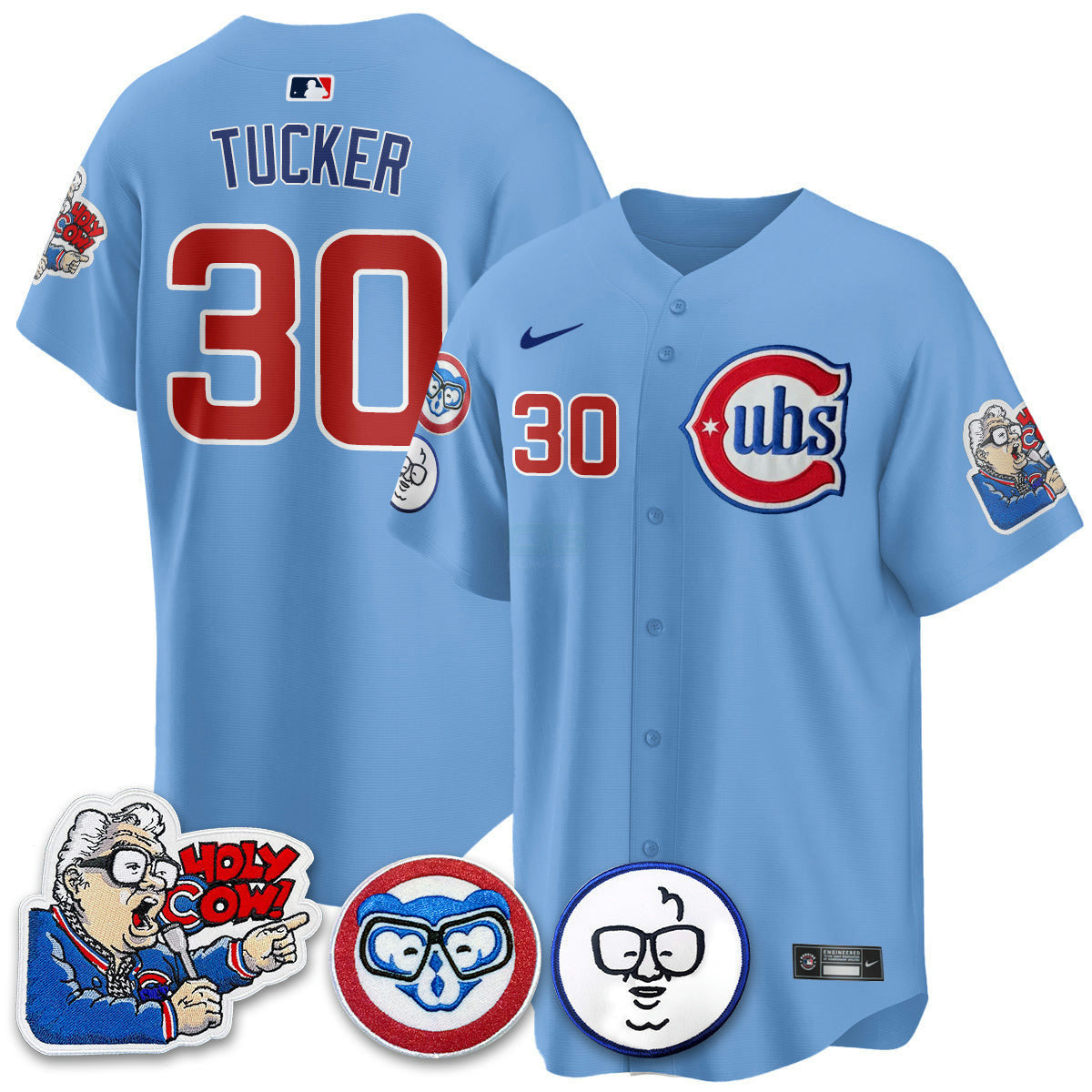 Camisa MLB Men’s Chicago Harry Caray Holy Cow Patch Premier Limited Jersey