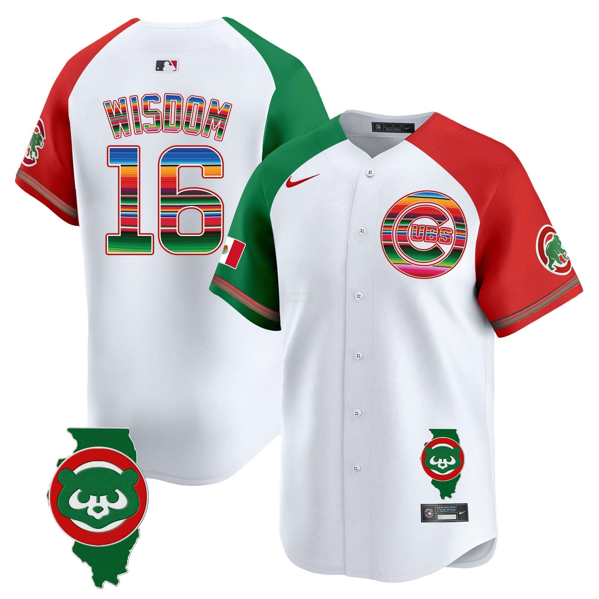 Camisa MLB Men’s Chicago Mexico Illinois Patch Vapor Premier Limited Jersey