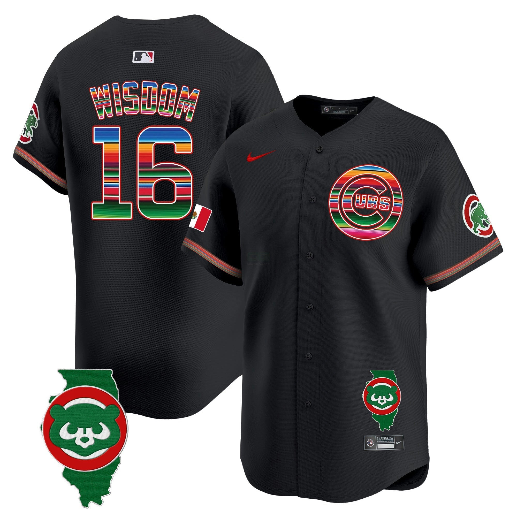 Camisa MLB Men’s Chicago Mexico Illinois Patch Vapor Premier Limited Jersey