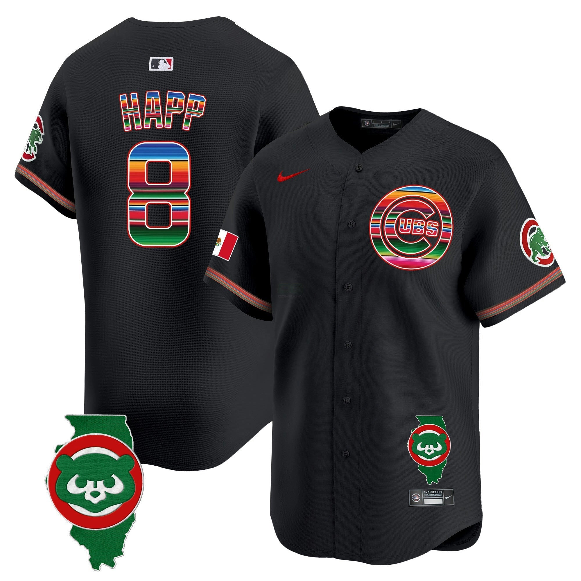 Camisa MLB Men’s Chicago Mexico Illinois Patch Vapor Premier Limited Jersey