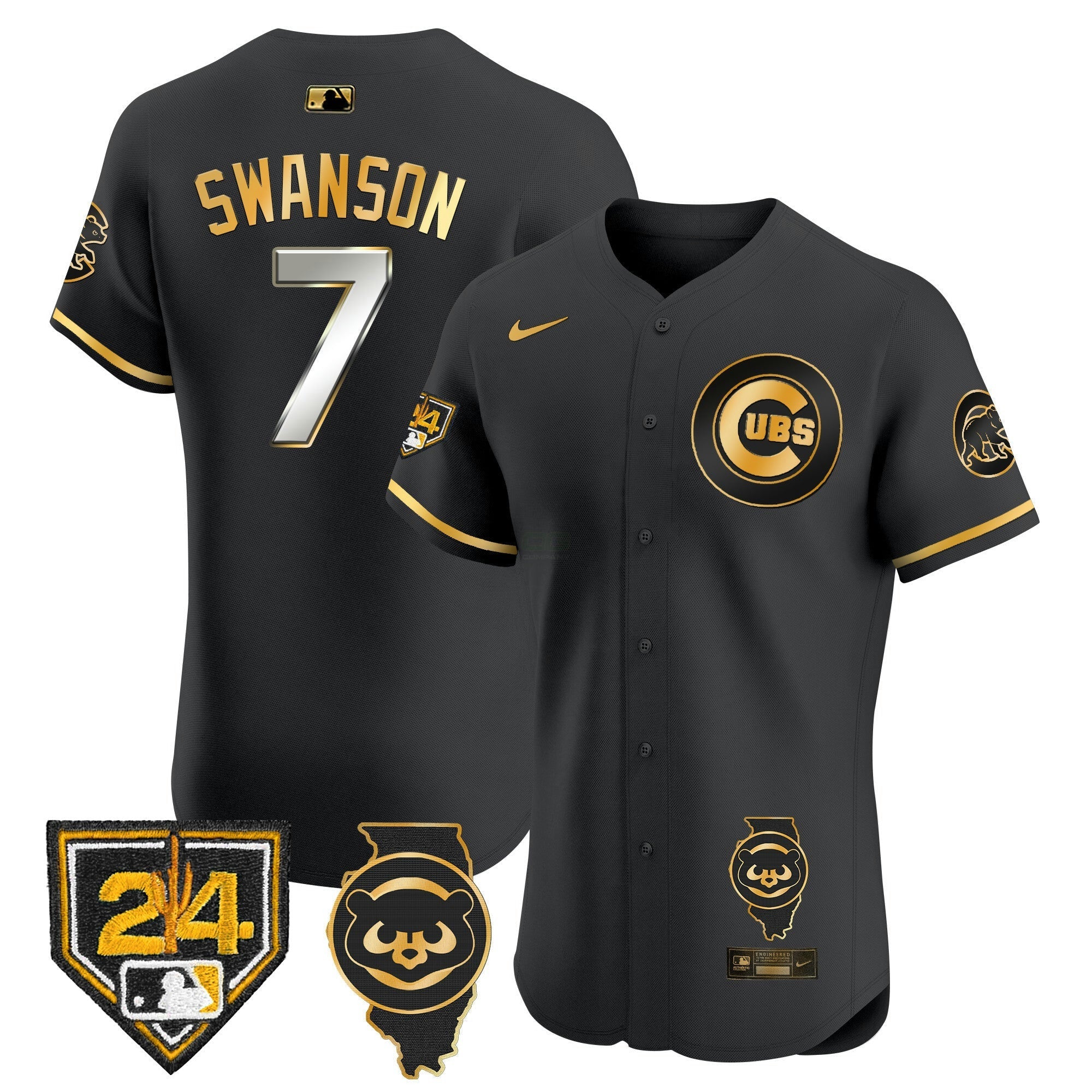 Camisa MLB Men’s Chicago Spring Training & Illinois Patch Vapor Premier Elite Jersey
