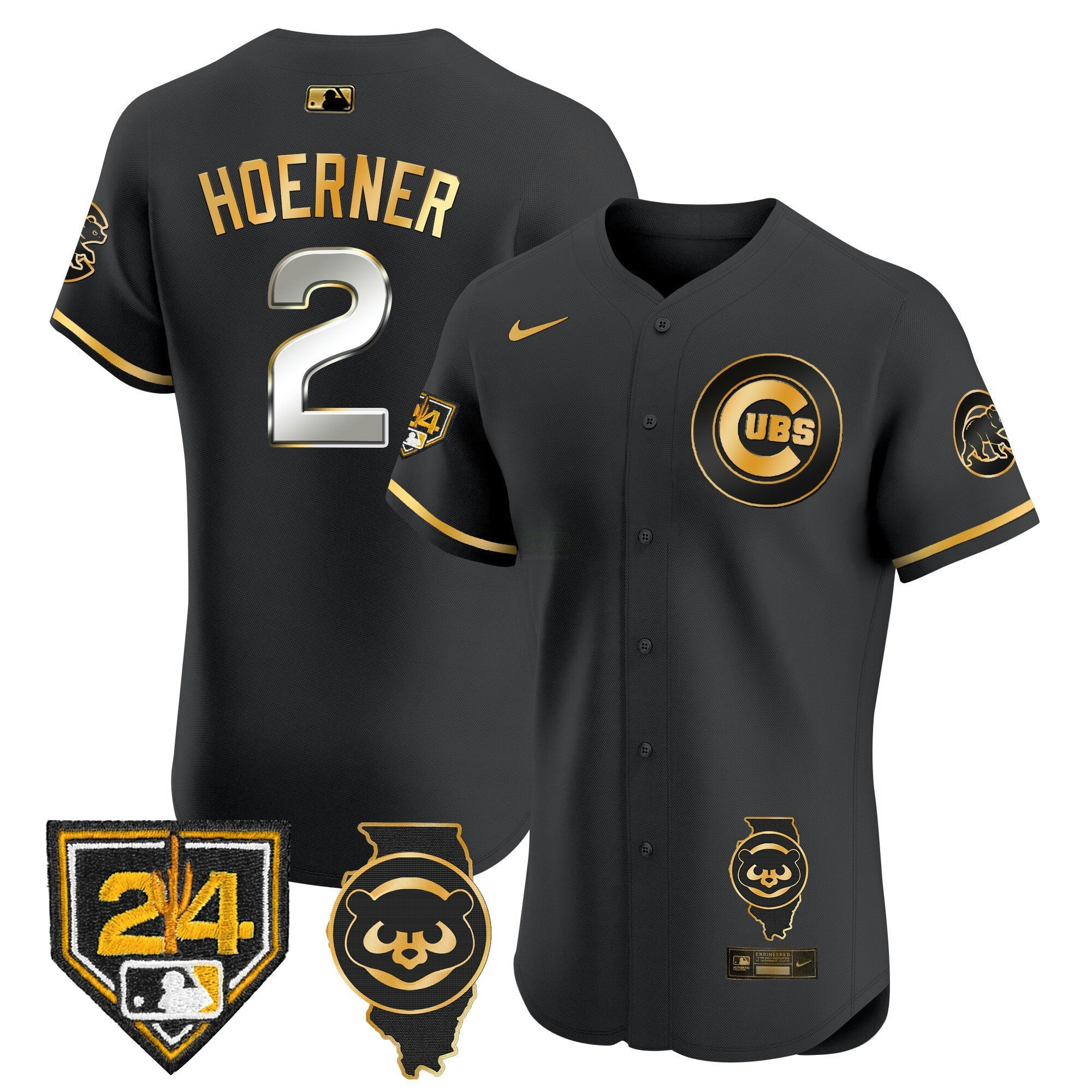 Camisa MLB Men’s Chicago Spring Training & Illinois Patch Vapor Premier Elite Jersey