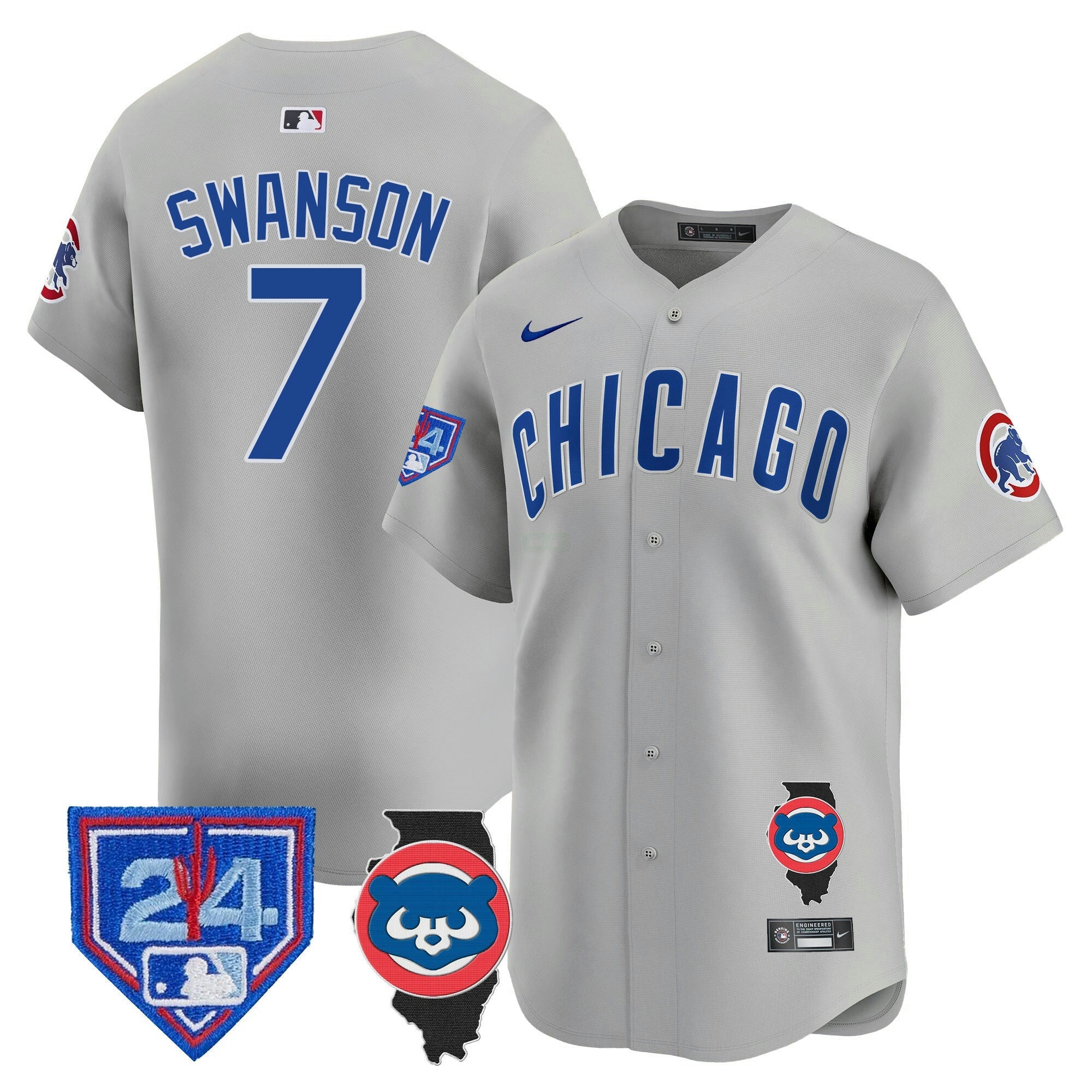 Camisa MLB Men’s Chicago Spring Training & Illinois Patch Vapor Premier Limited Jersey