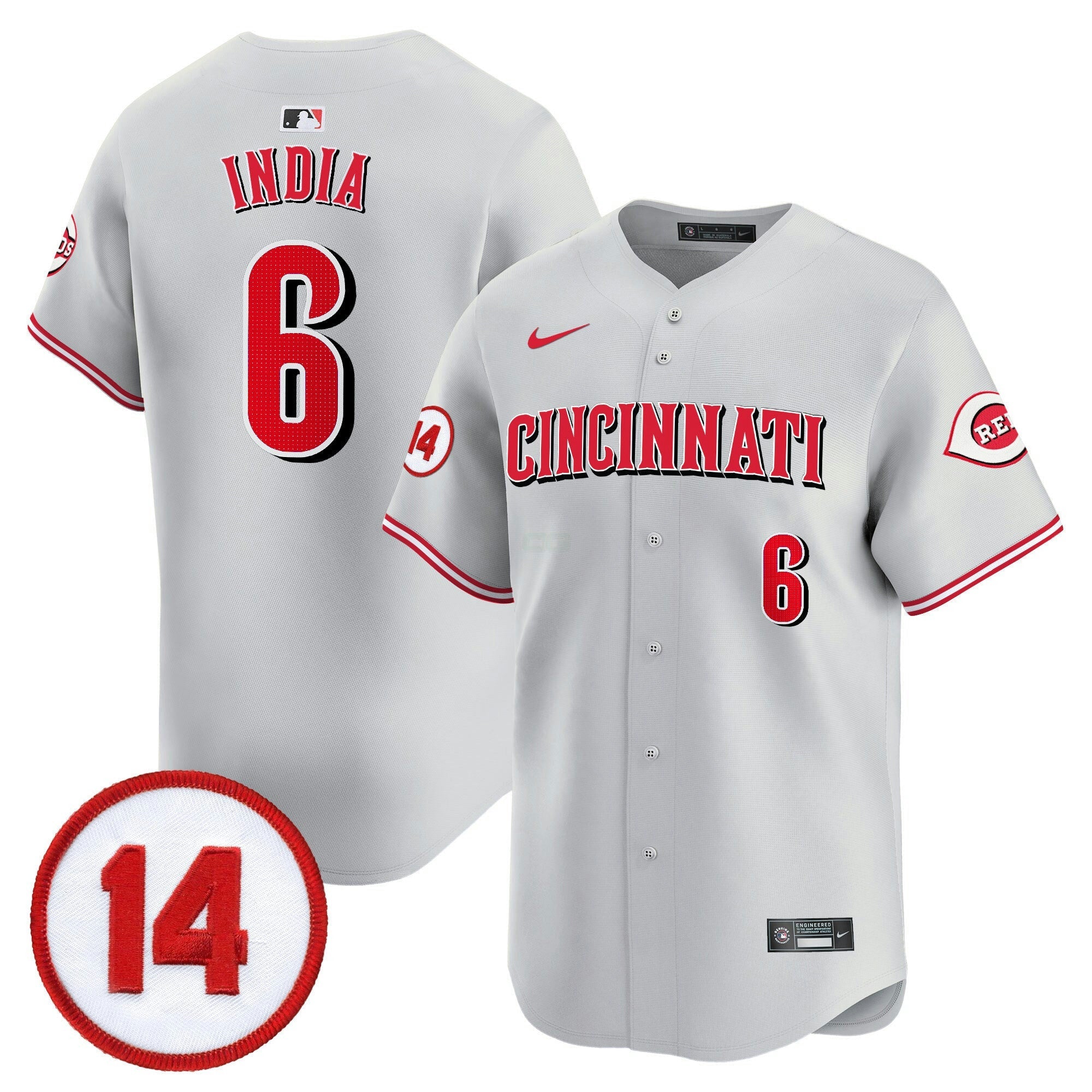 Camisa MLB Men’s Cincinnati Pete Rose Patch Vapor Premier Limited Jersey