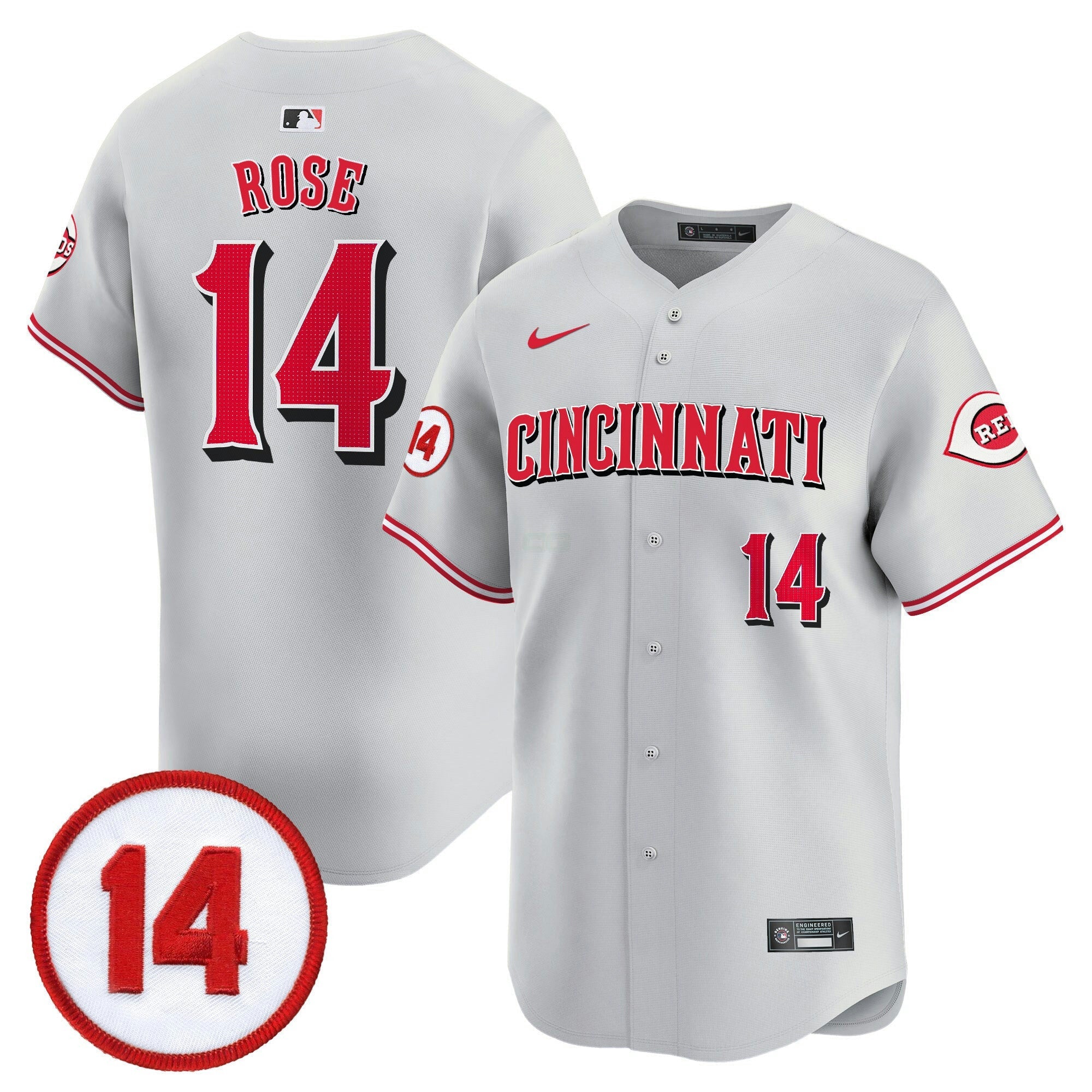 Camisa MLB Men’s Cincinnati Pete Rose Patch Vapor Premier Limited Jersey