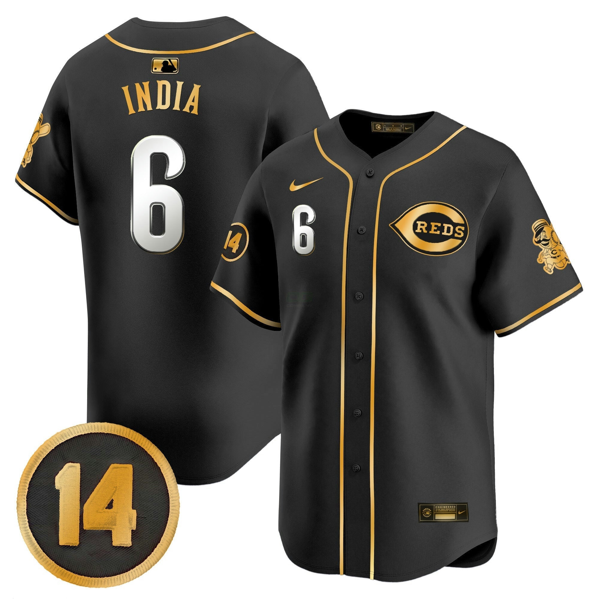 Camisa MLB Men’s Cincinnati Pete Rose Patch Vapor Premier Limited Jersey