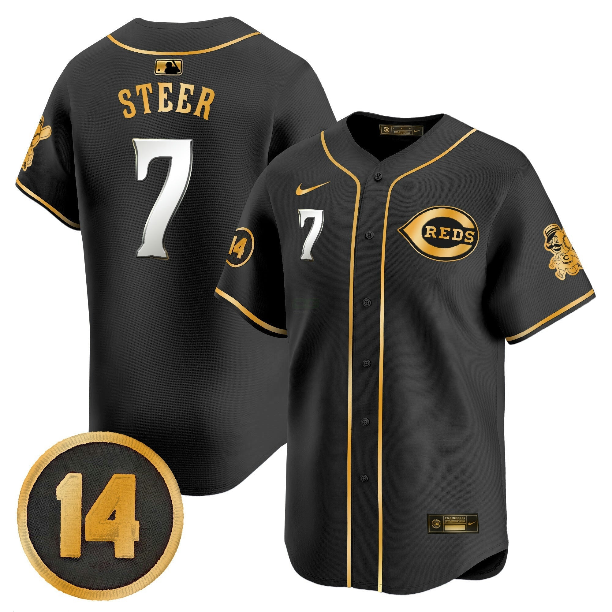 Camisa MLB Men’s Cincinnati Pete Rose Patch Vapor Premier Limited Jersey