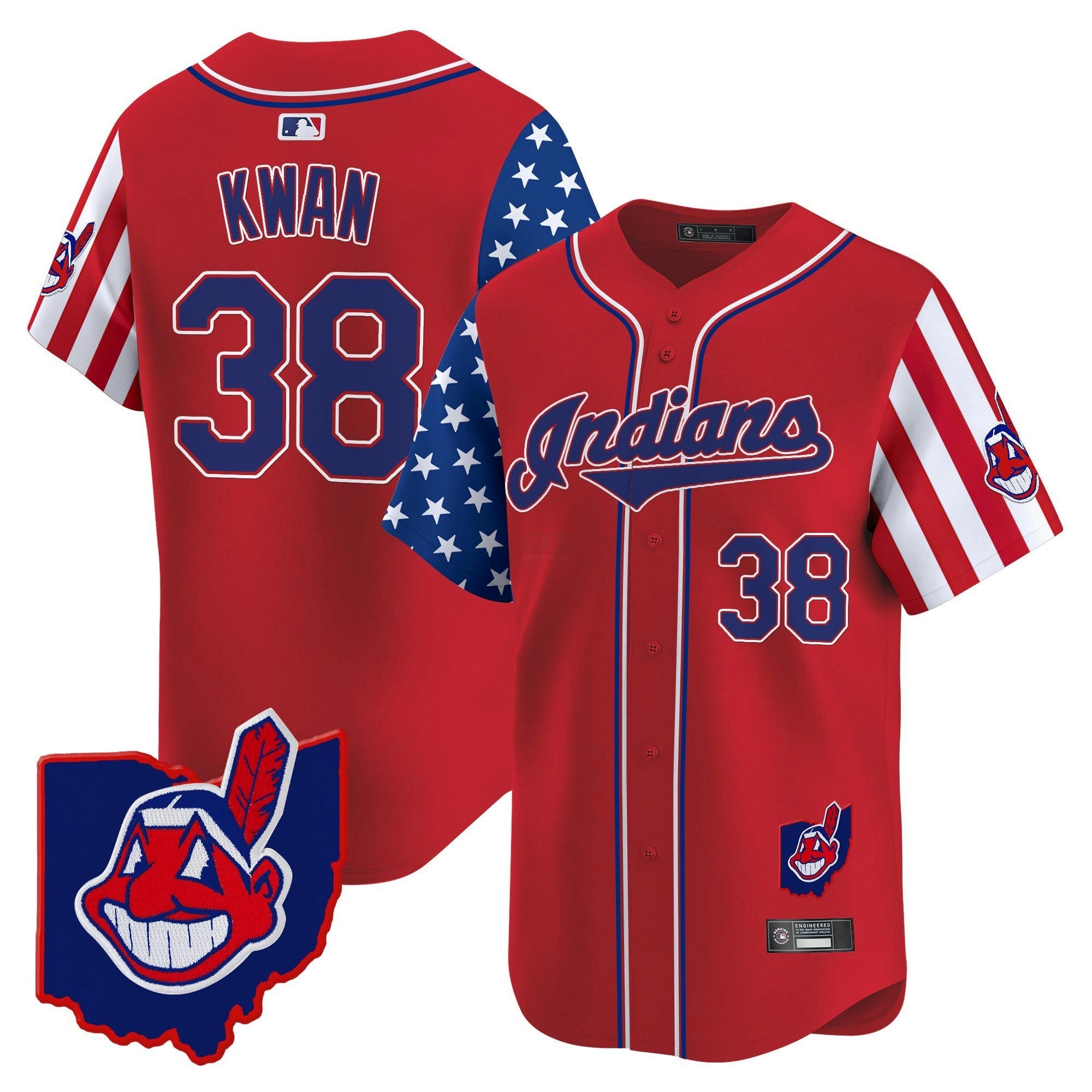 Camisa MLB Men’s Cleveland Indians 2025 Independence Day Vapor Premier Limited Jersey