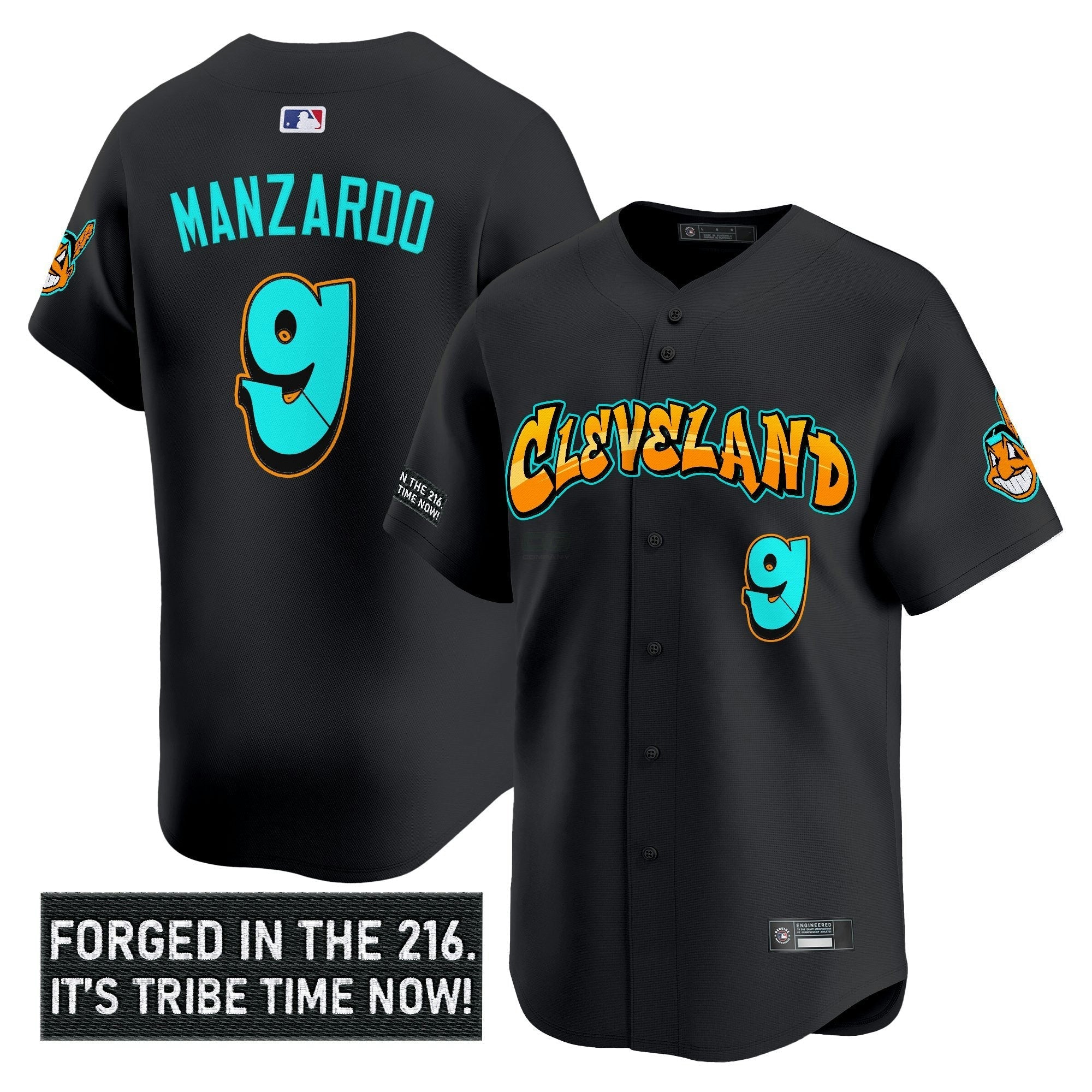 Camisa MLB Men’s Cleveland Indians ‘Graffiti 216 Ink Edition’ Vapor Premier Limited Jersey