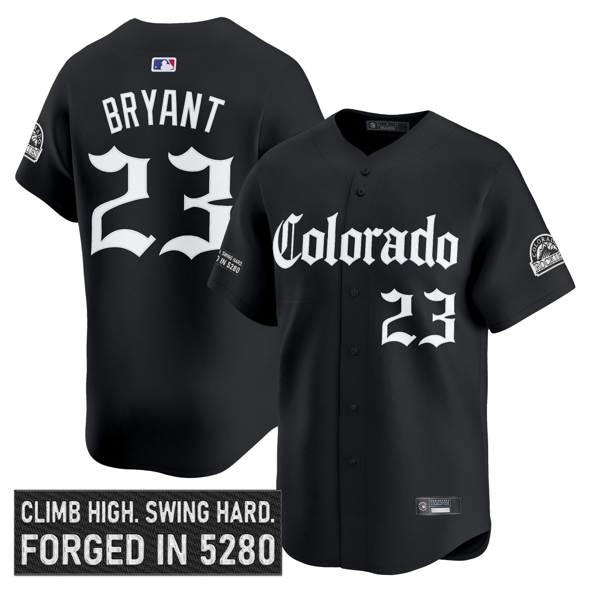 Camisa MLB Men’s Colorado ‘Gothic Mile High Shadows Edition’ Vapor Premier Limited Jersey