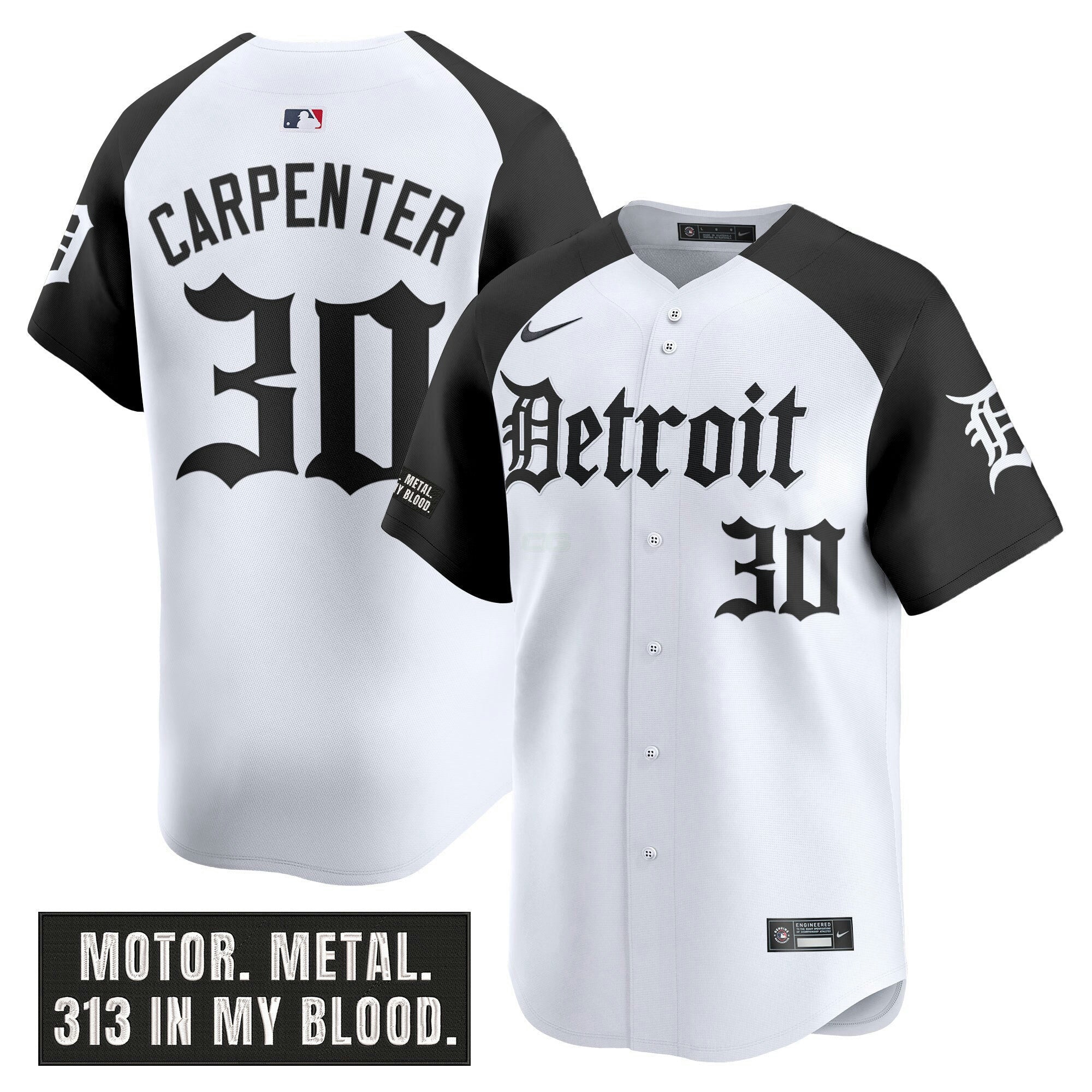 Camisa MLB Men’s Detroit ‘Motor Gothic Edition’ Vapor Premier Limited Jersey