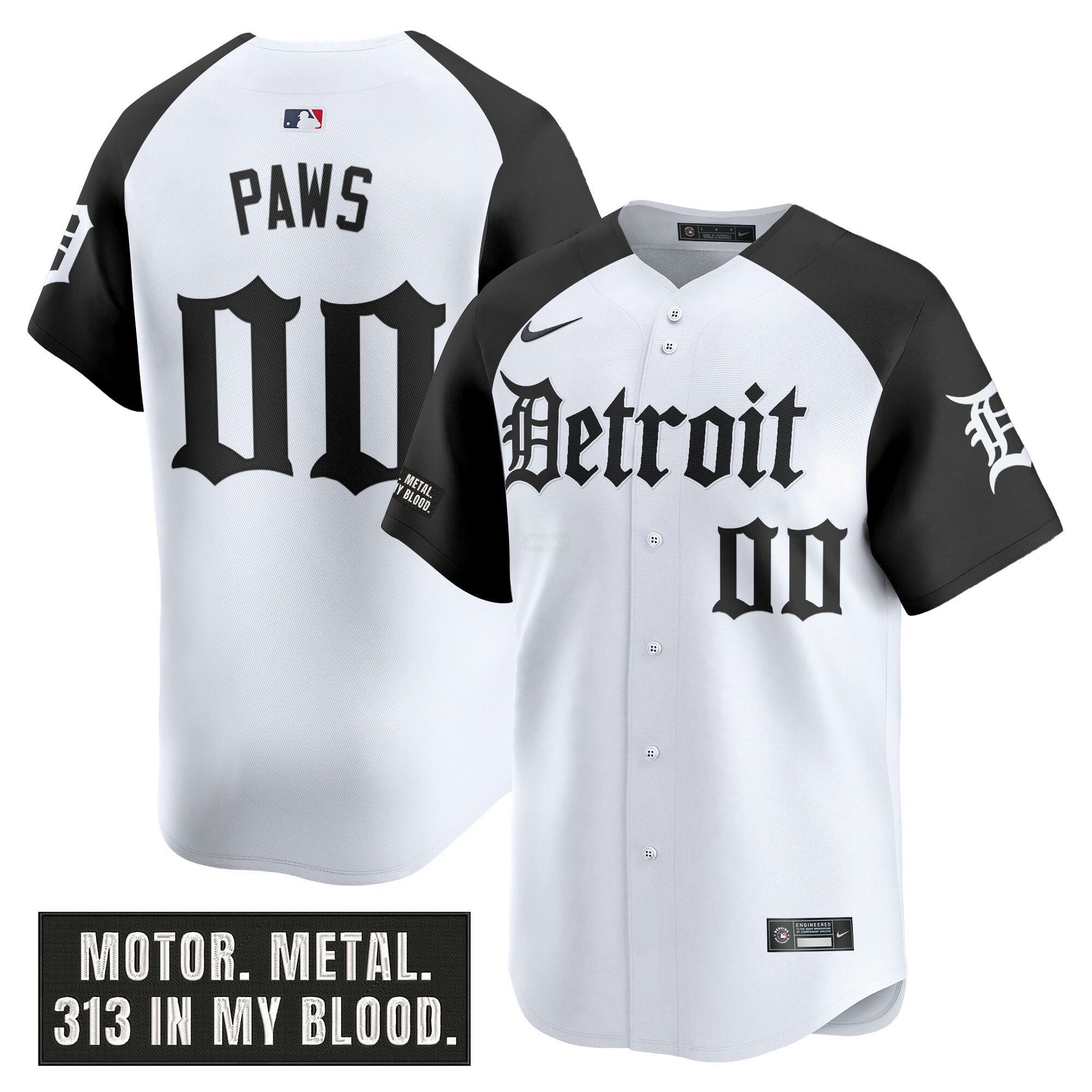 Camisa MLB Men’s Detroit ‘Motor Gothic Edition’ Vapor Premier Limited Jersey