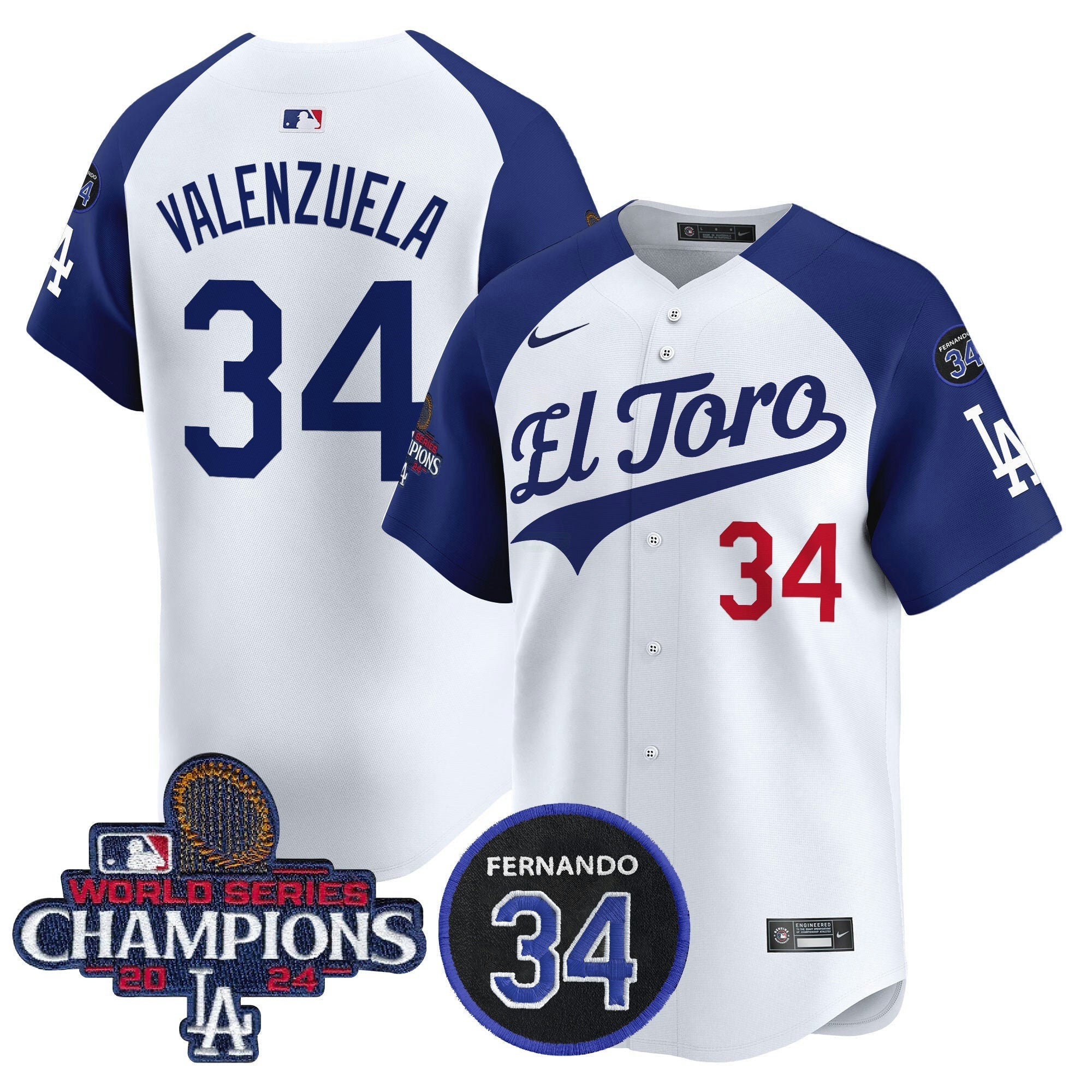 Camisa MLB Men’s El Toro 2024 World Series Champions Patch Vapor Premier Limited Jersey