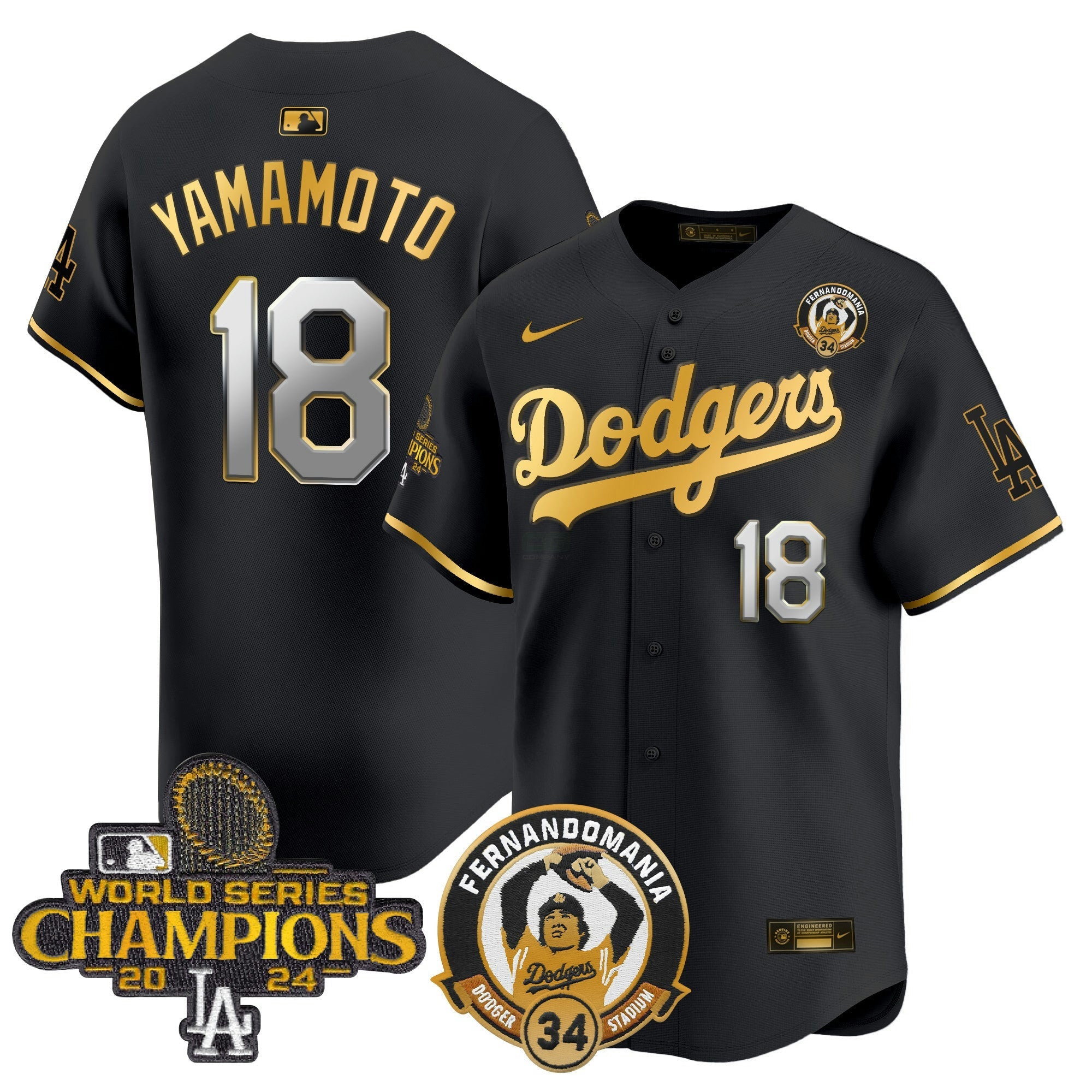 Camisa MLB Men’s Fernando & 2024 World Series Champions Patch Vapor Premier Limited Jersey