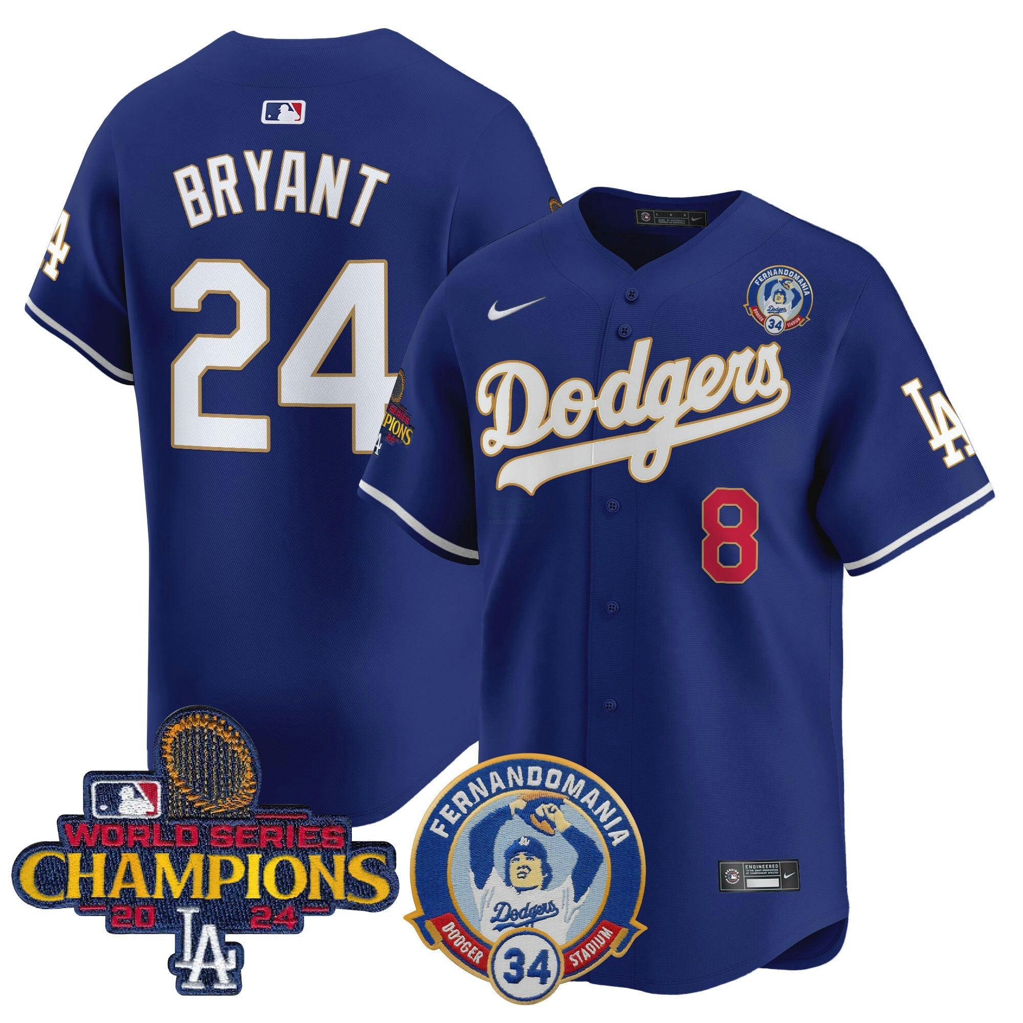 Camisa MLB Men’s Fernando & 2024 World Series Champions Patch Vapor Premier Limited Jersey