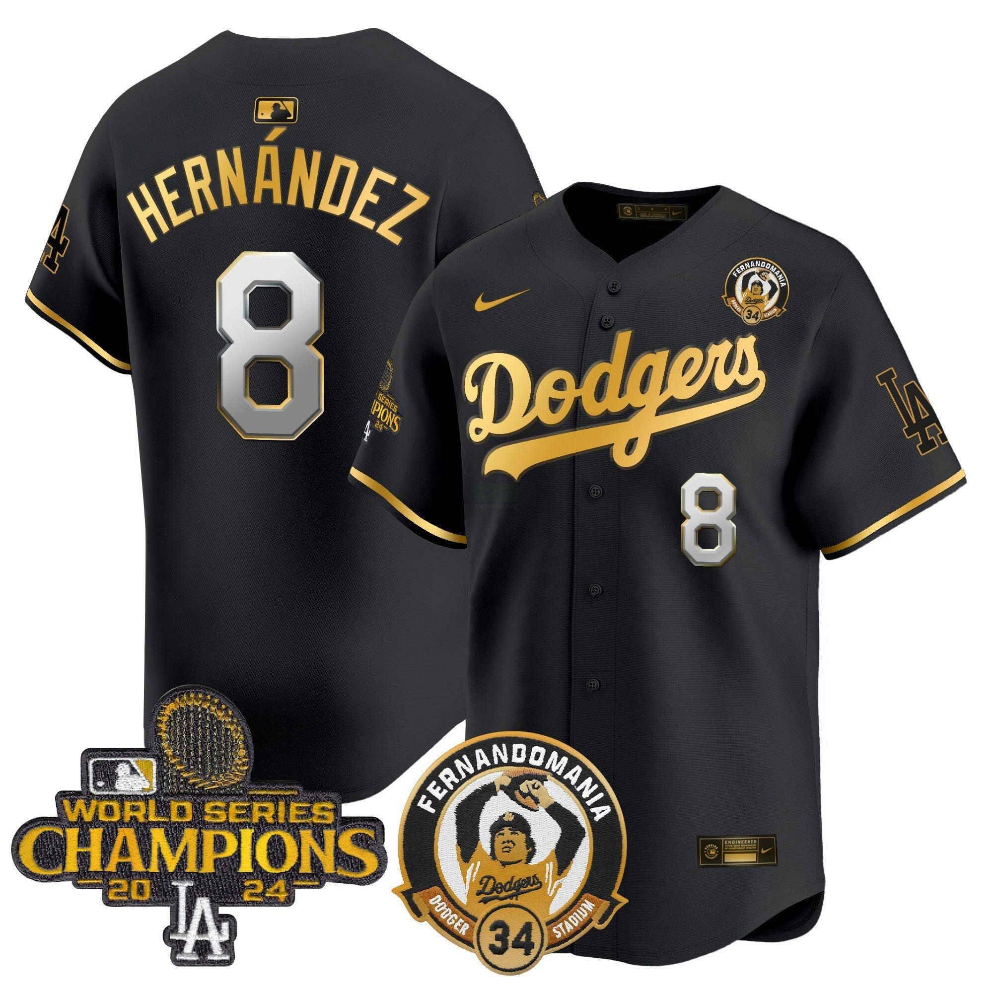Camisa MLB Men’s Fernando & 2024 World Series Champions Patch Vapor Premier Limited Jersey