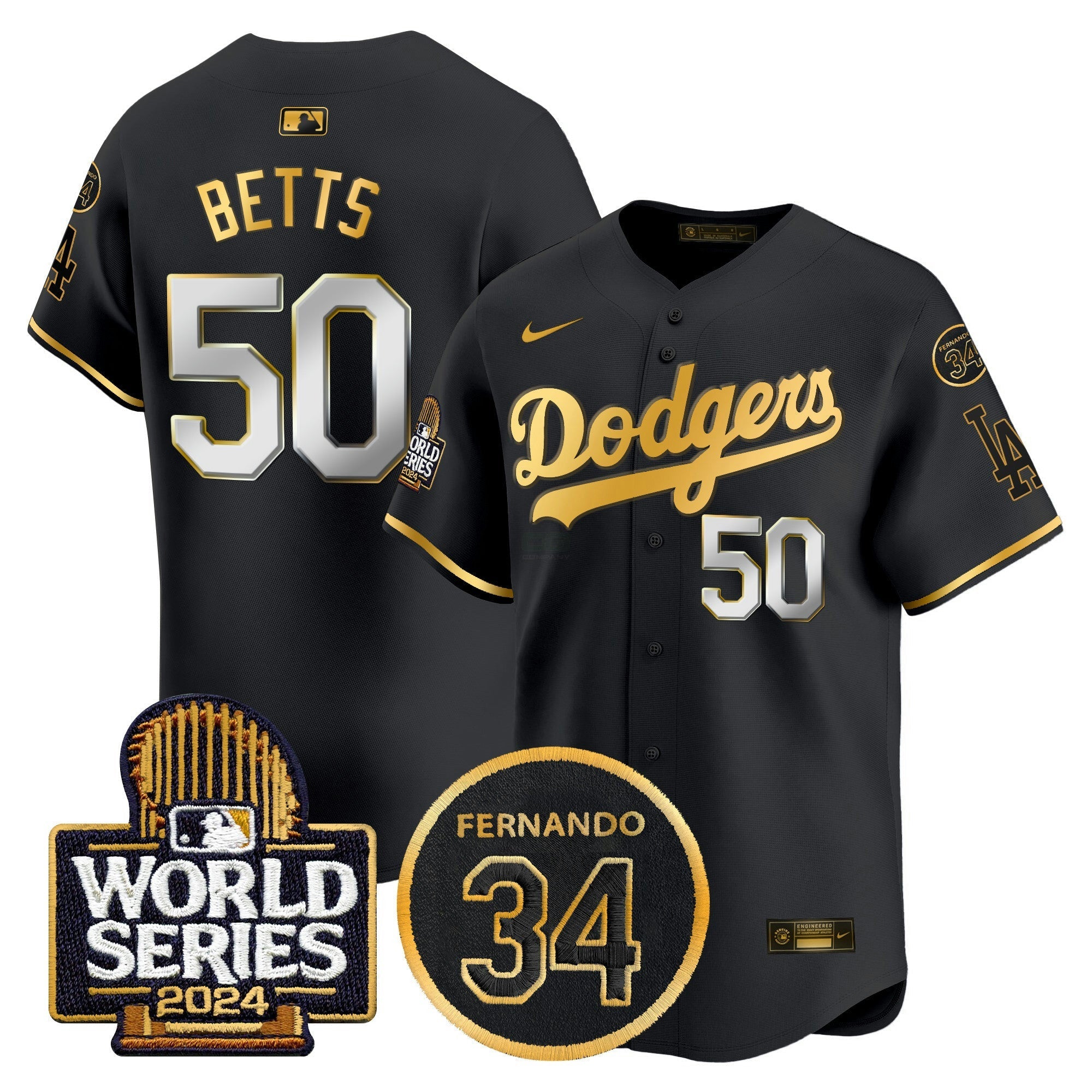 Camisa MLB Men’s Fernando Memorial & 2024 World Series Patch Vapor Premier Limited Jersey