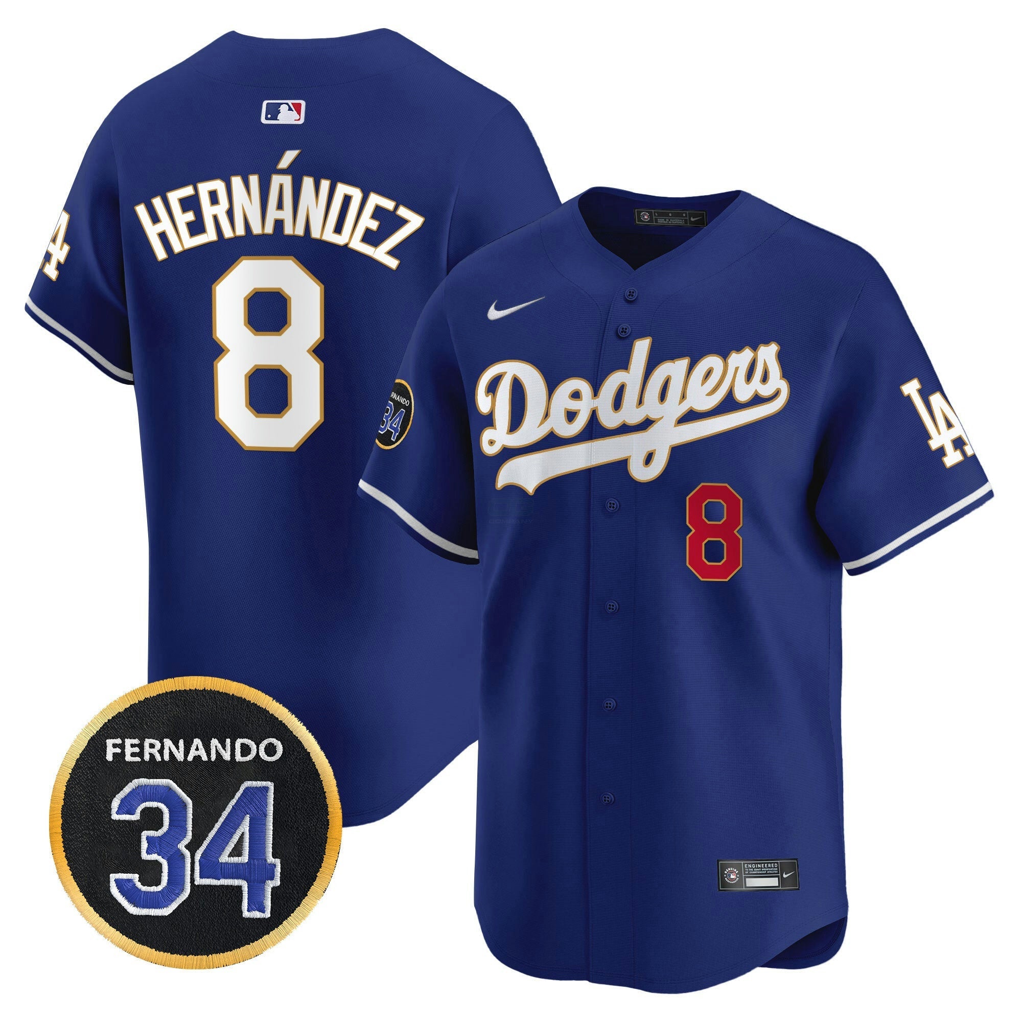 Camisa MLB Men’s Fernando Valenzuela Memorial Patch Vapor Premier Limited Jersey