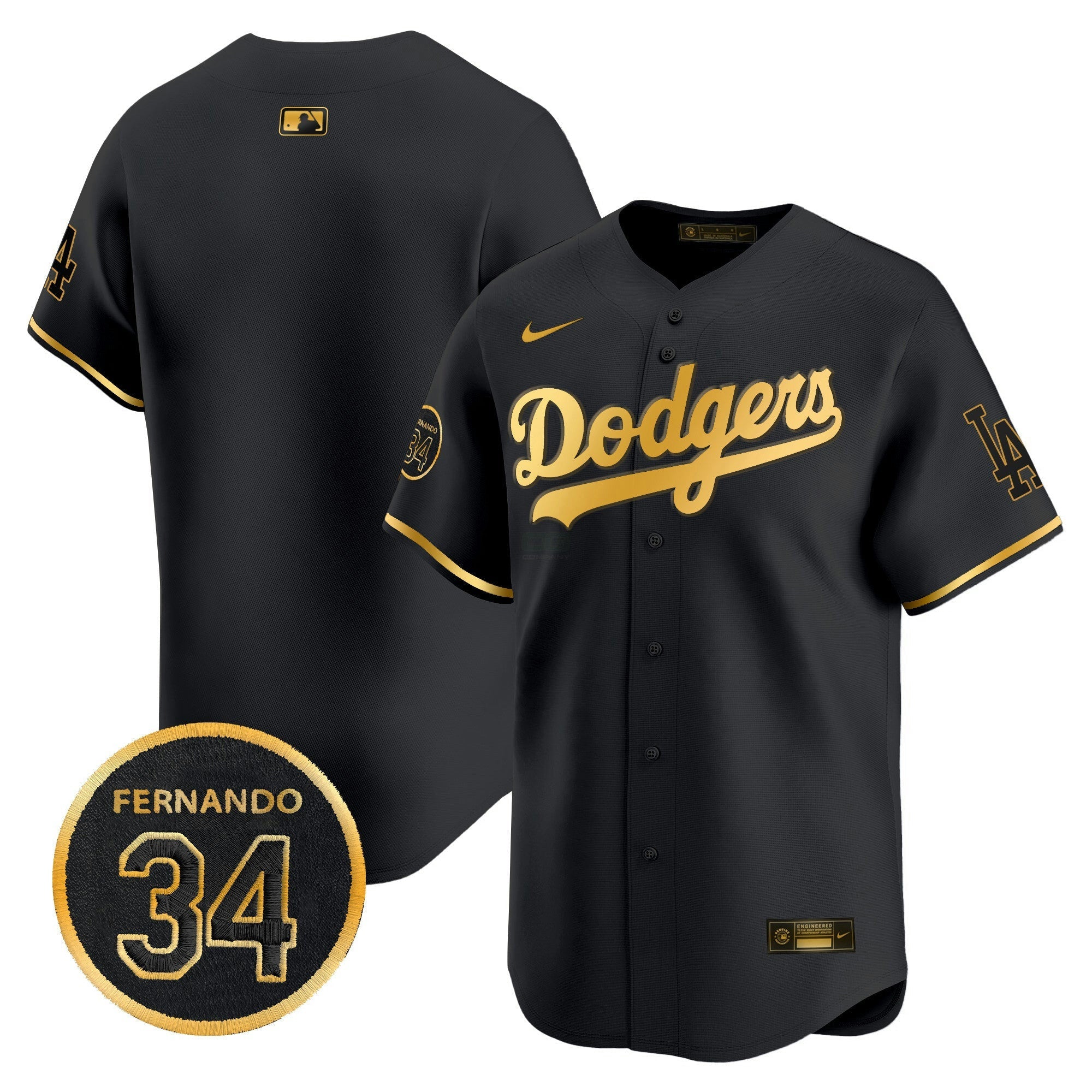 Camisa MLB Men’s Fernando Valenzuela Memorial Patch Vapor Premier Limited Jersey