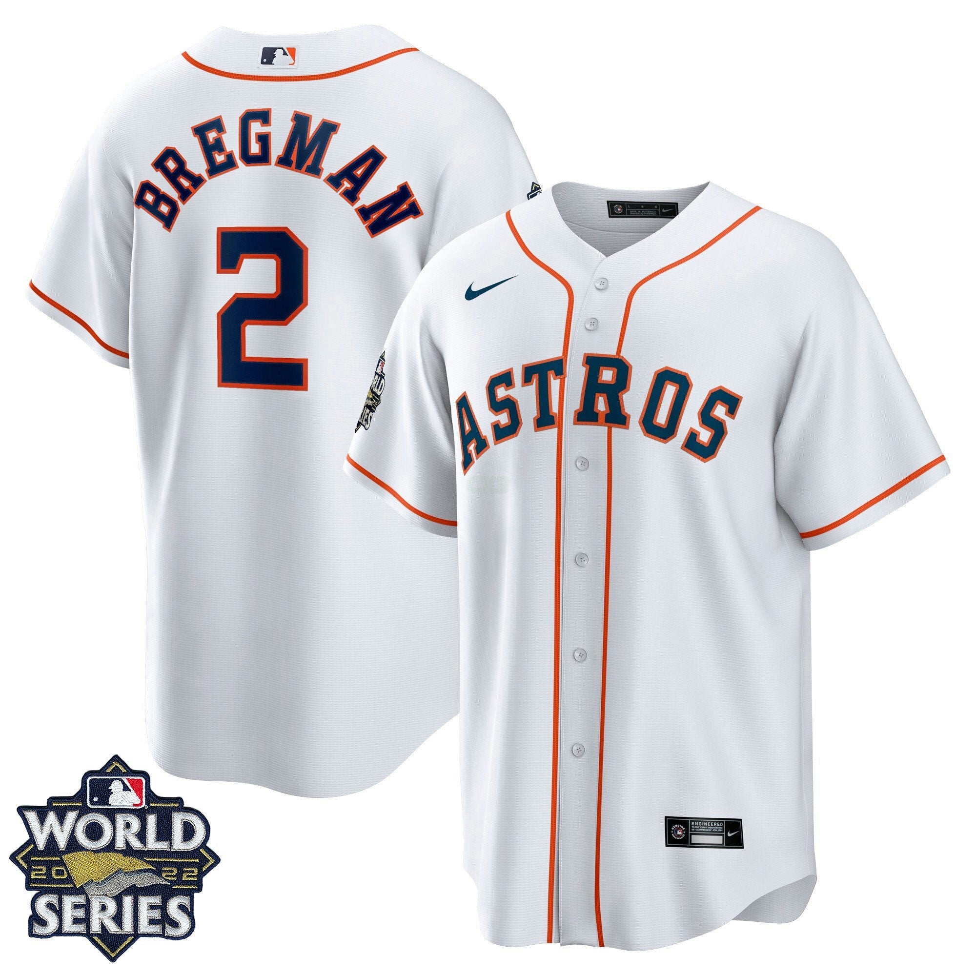 Camisa MLB Men’s Houston 2022 World Series Home Player Jersey – Branca