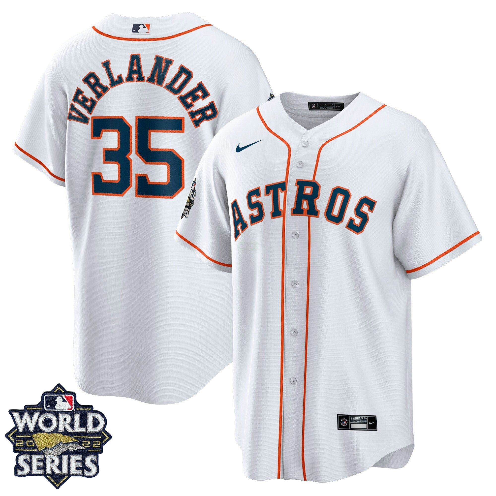 Camisa MLB Men’s Houston 2022 World Series Home Player Jersey – Branca