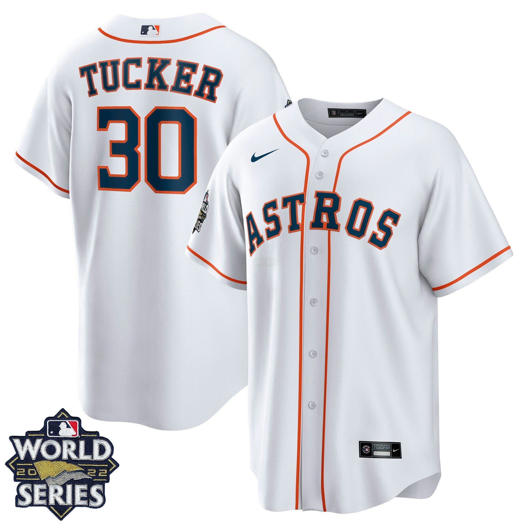 Camisa MLB Men’s Houston 2022 World Series Home Player Jersey – Branca