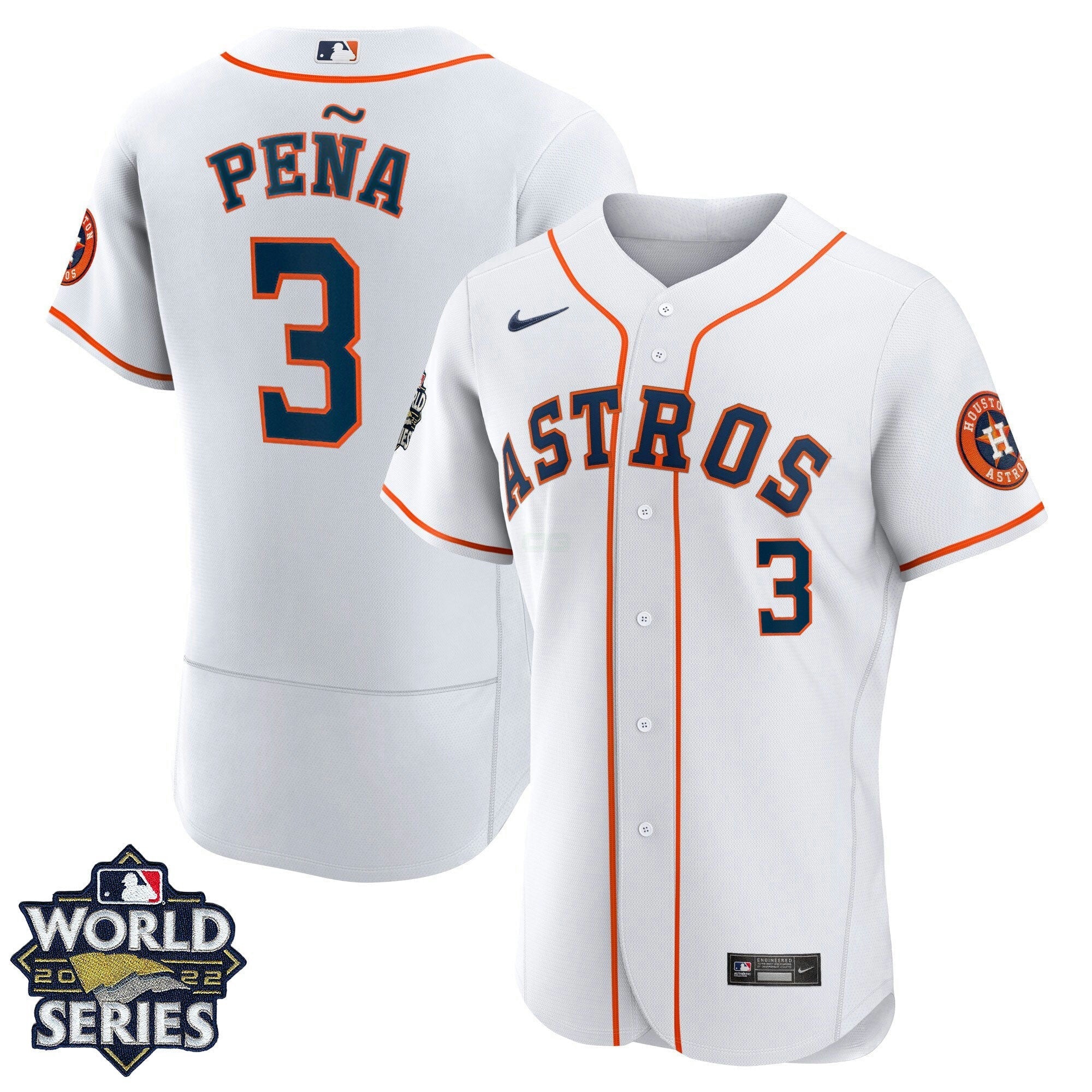 Camisa MLB Men’s Houston 2022 World Series Home Player Jersey – Branca